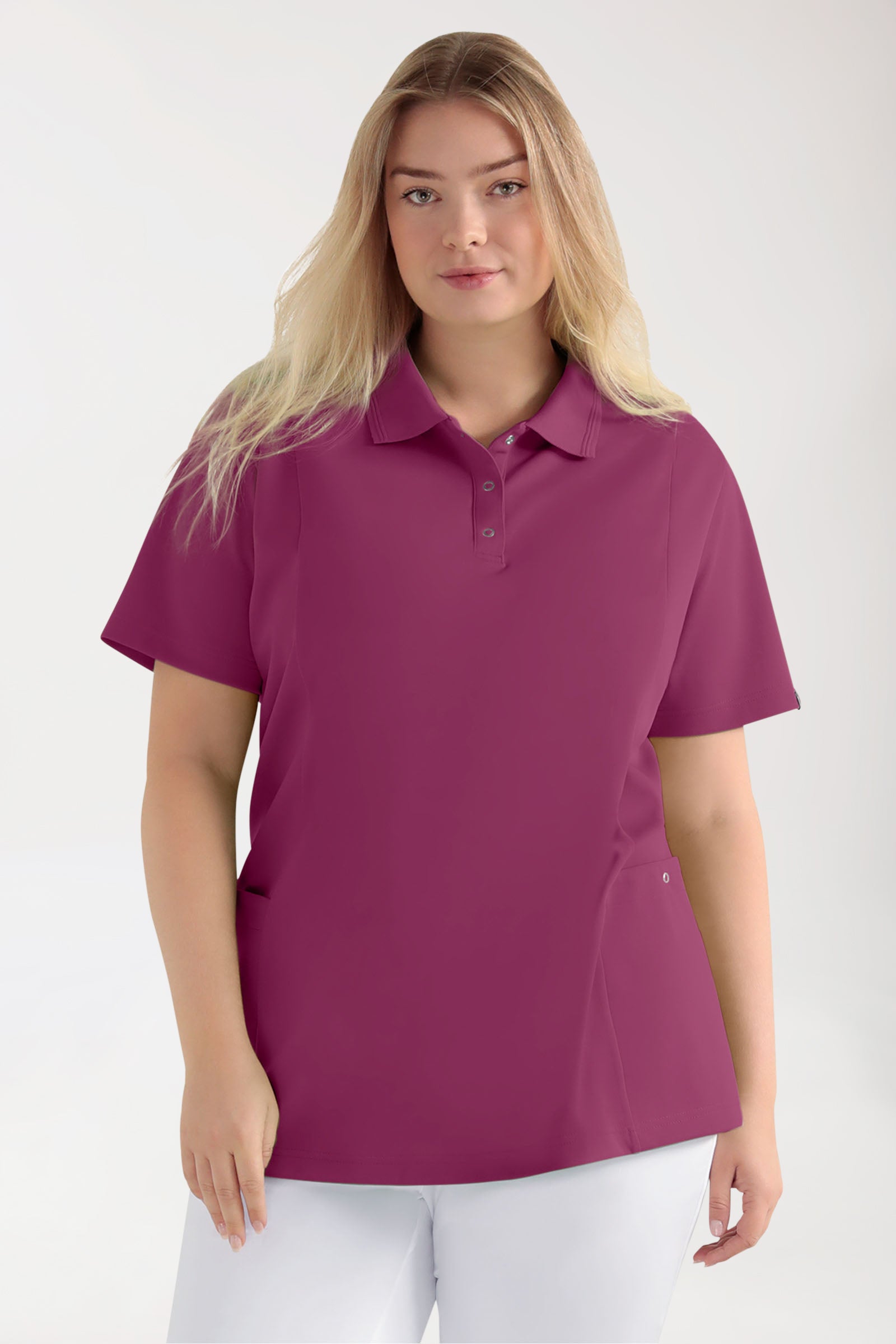 COMFY FLEX Stretch oversteektuniek dames - polokraag berry