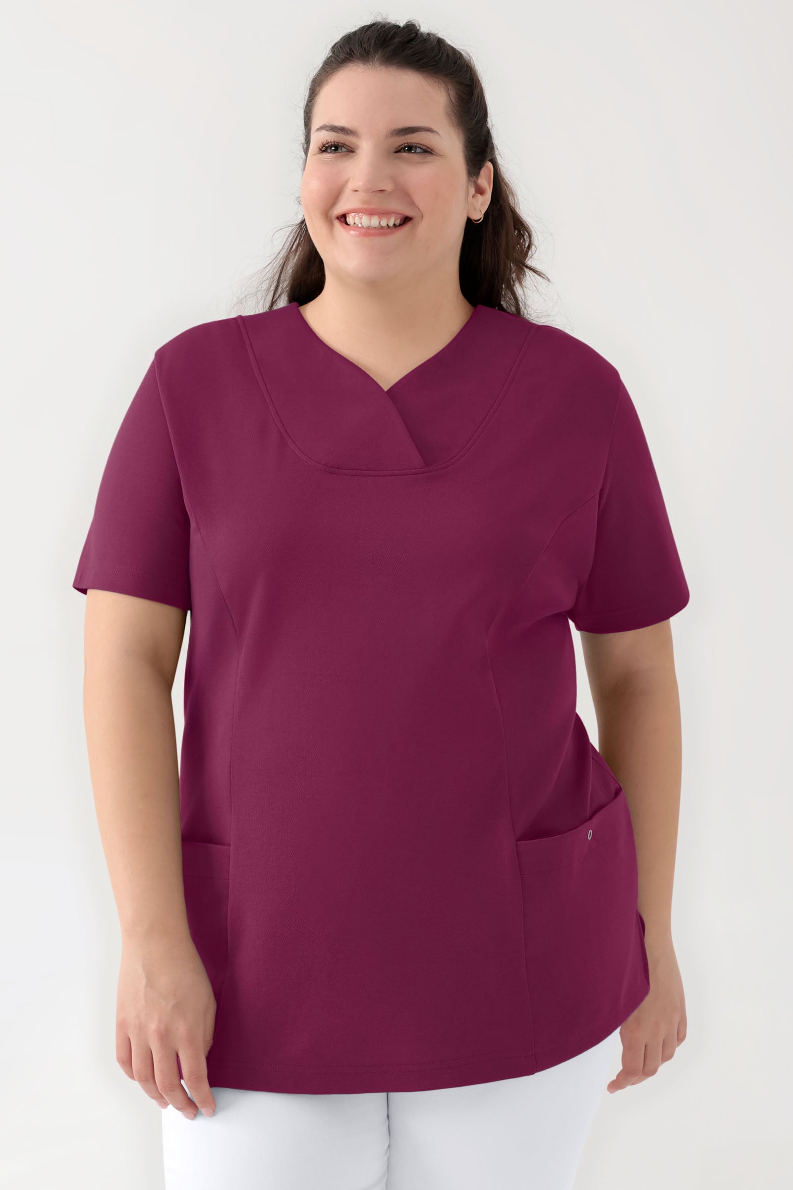 COMFY FLEX stretch oversteektuniek dames - hartvormige hals berry