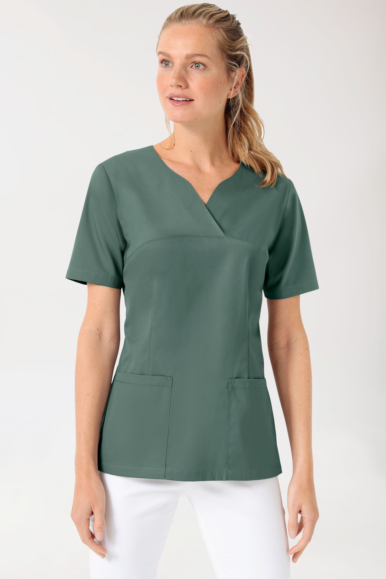 CORE oversteektuniek dames - hartvormige hals donkergroen