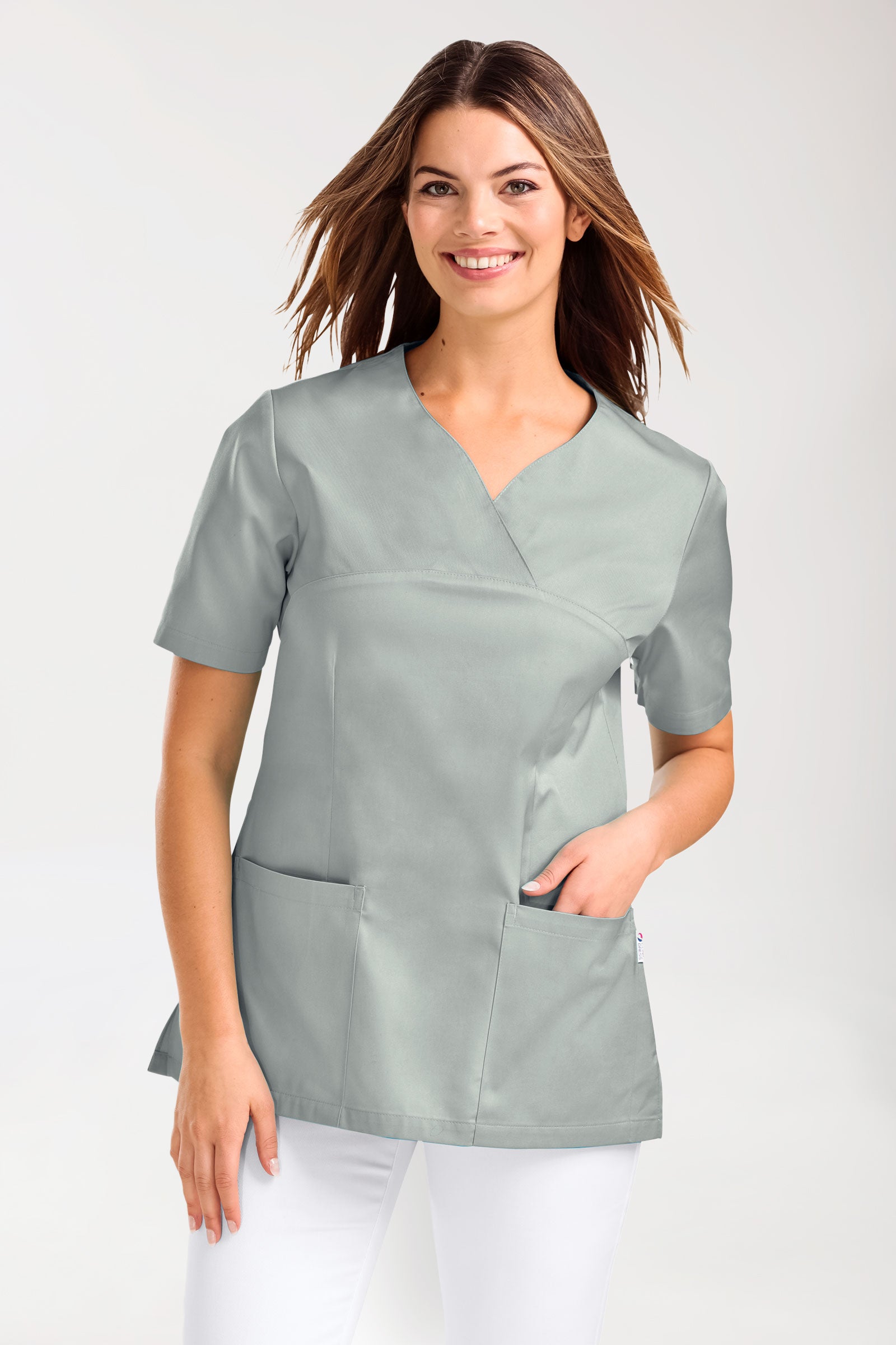 CORE oversteektuniek dames - hartvormige hals grijs