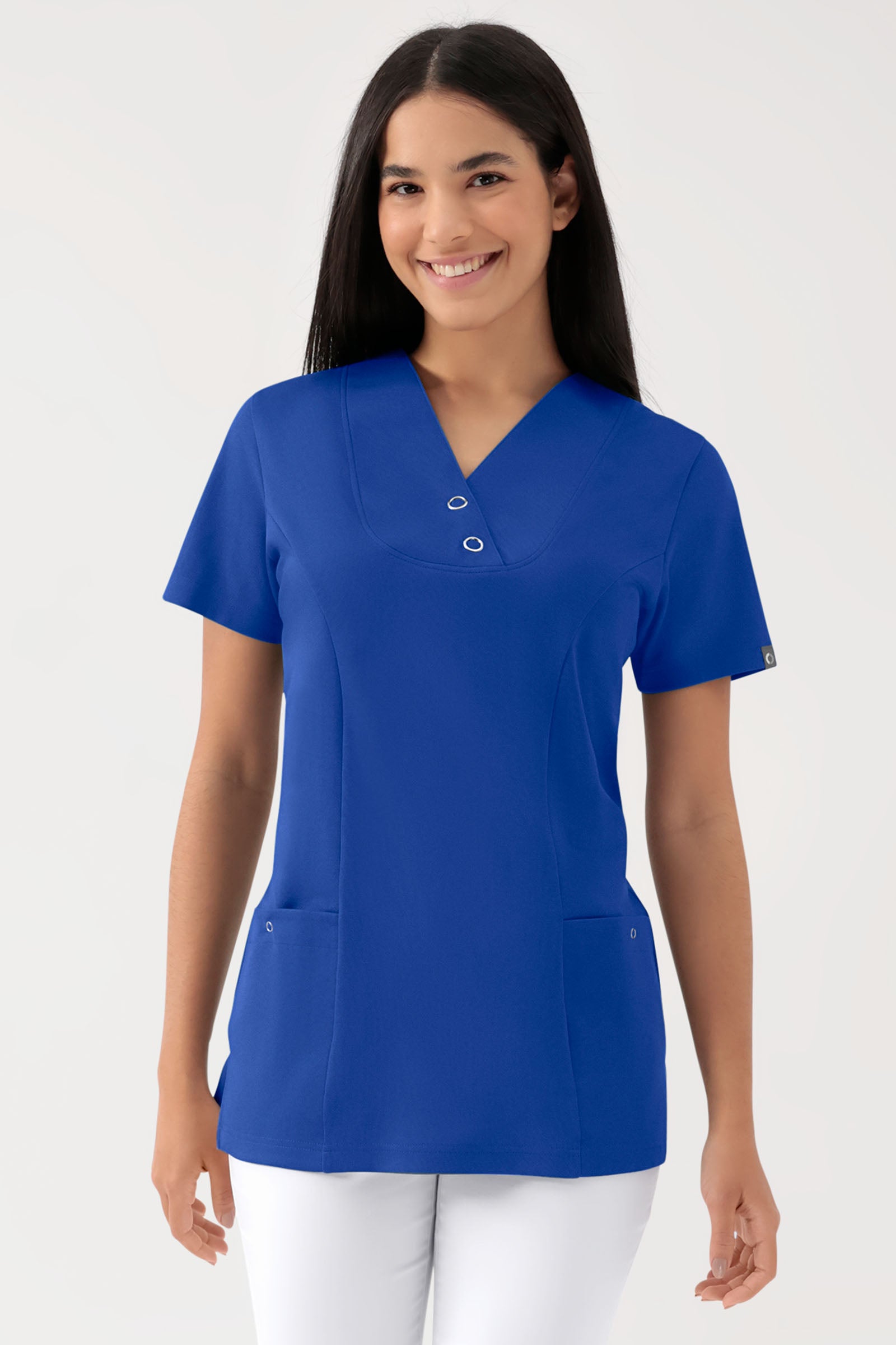 COMFY FLEX stretch oversteektuniek dames - met drukknopen koningsblauw