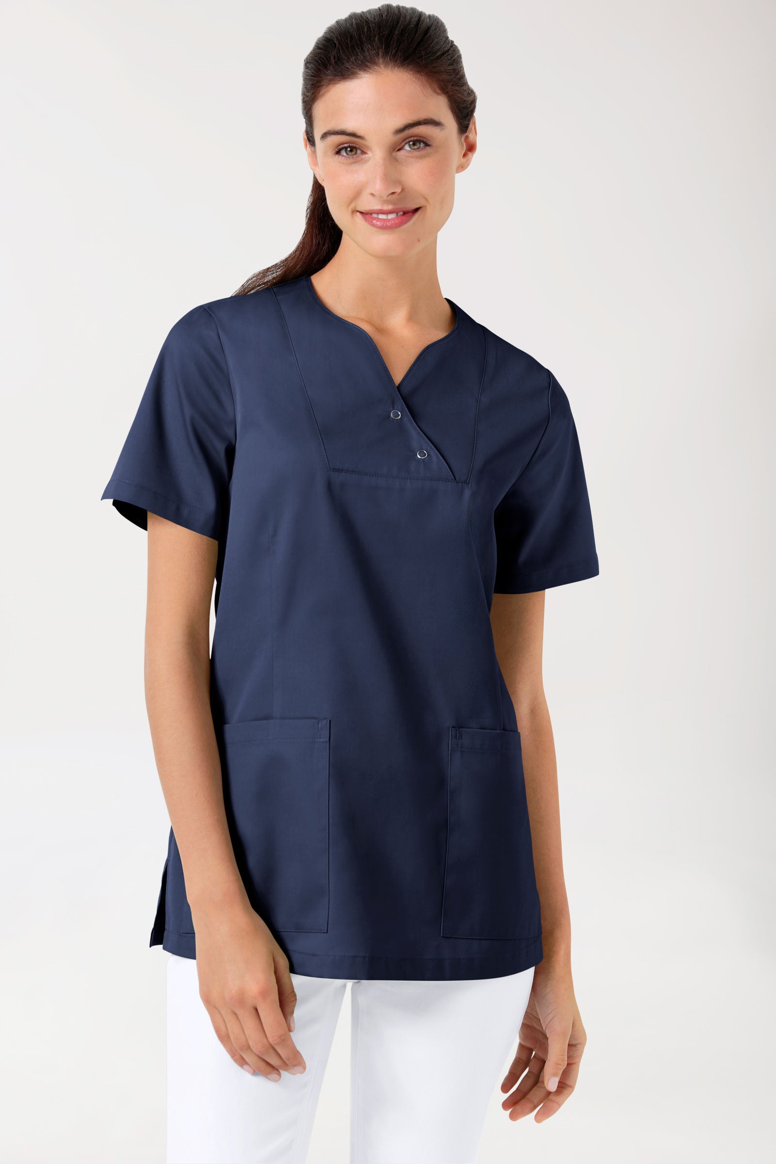 CORE oversteektuniek dames curved fit - met drukknopen navy