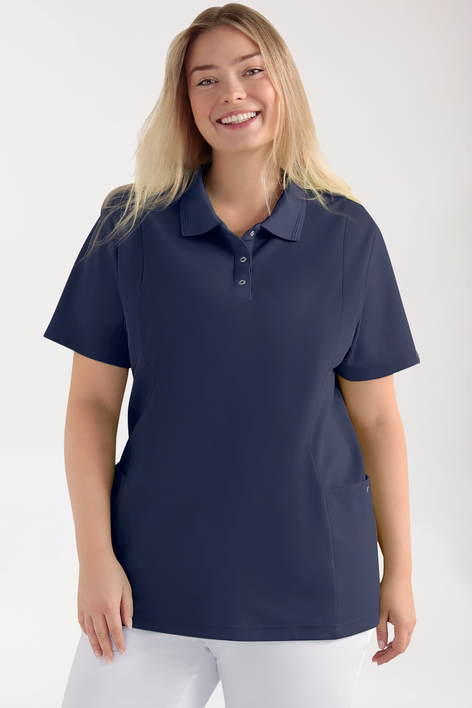 COMFY FLEX Stretch oversteektuniek dames - polokraag navy