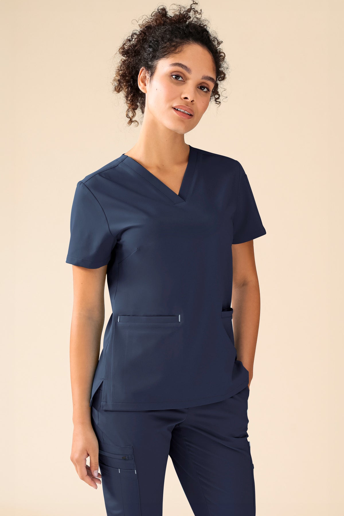 KAERE oversteektuniek dames -3-pack- v-hals navy, Voorzijde view