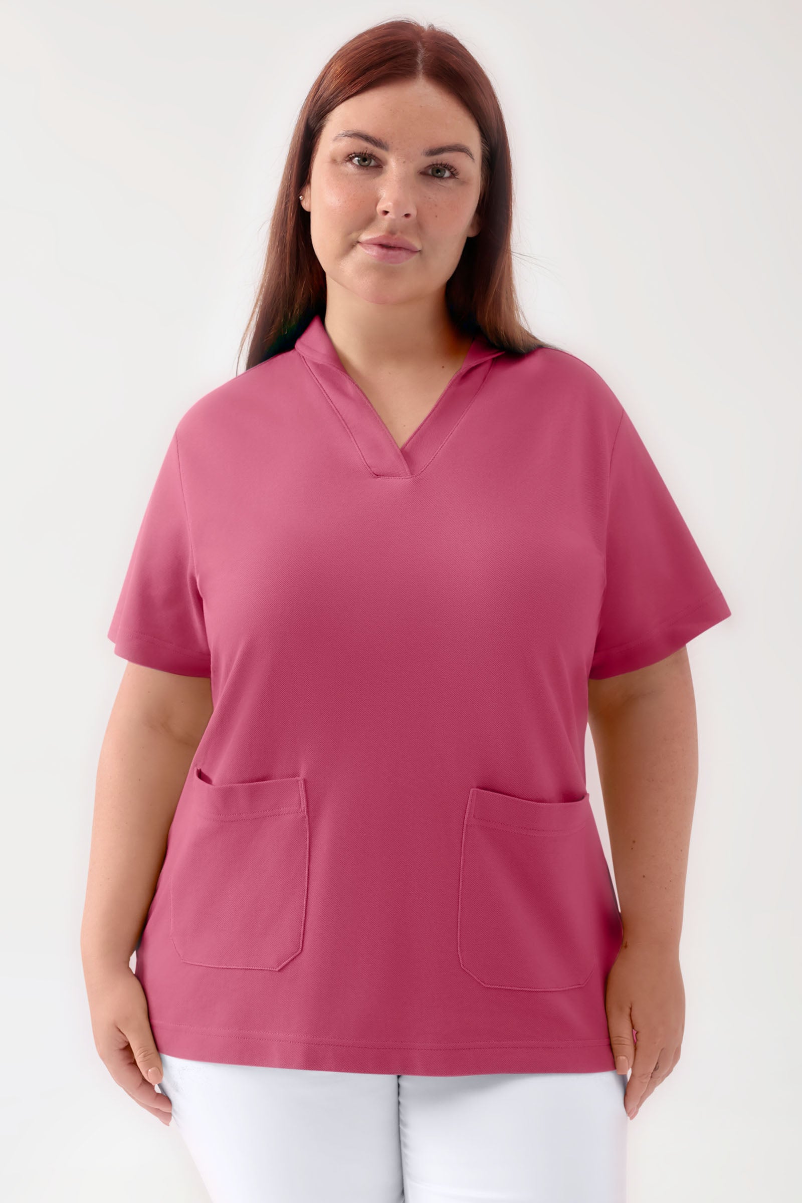 COMFY FLEX stretch oversteektuniek dames - sjaalkraag oud rose
