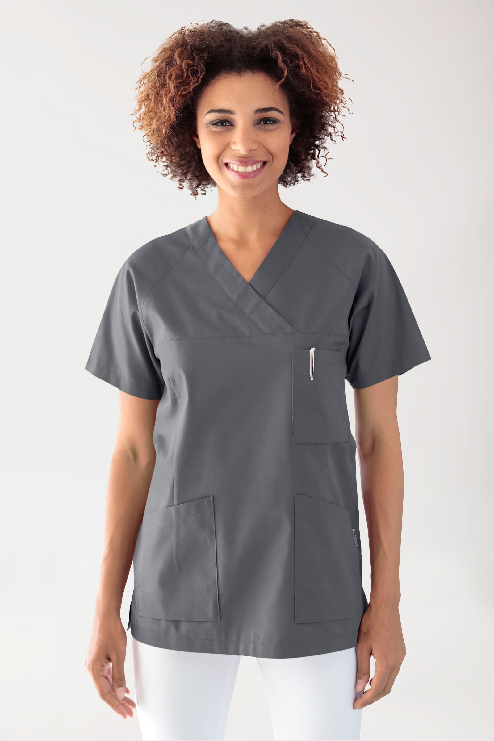 CORE oversteektuniek dames - V-hals steengrijs