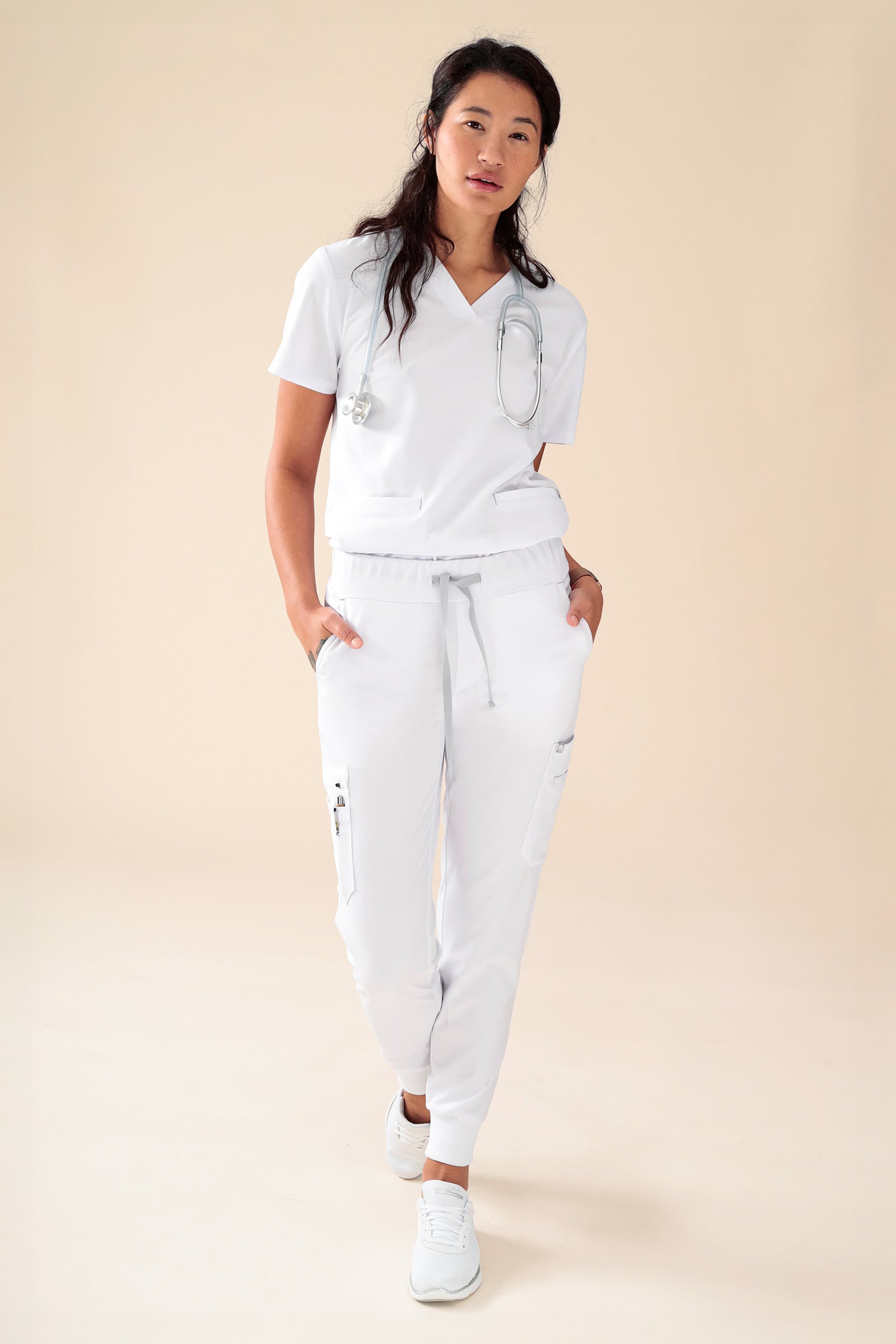 KAERE oversteektuniek dames -3-pack- v-hals wit