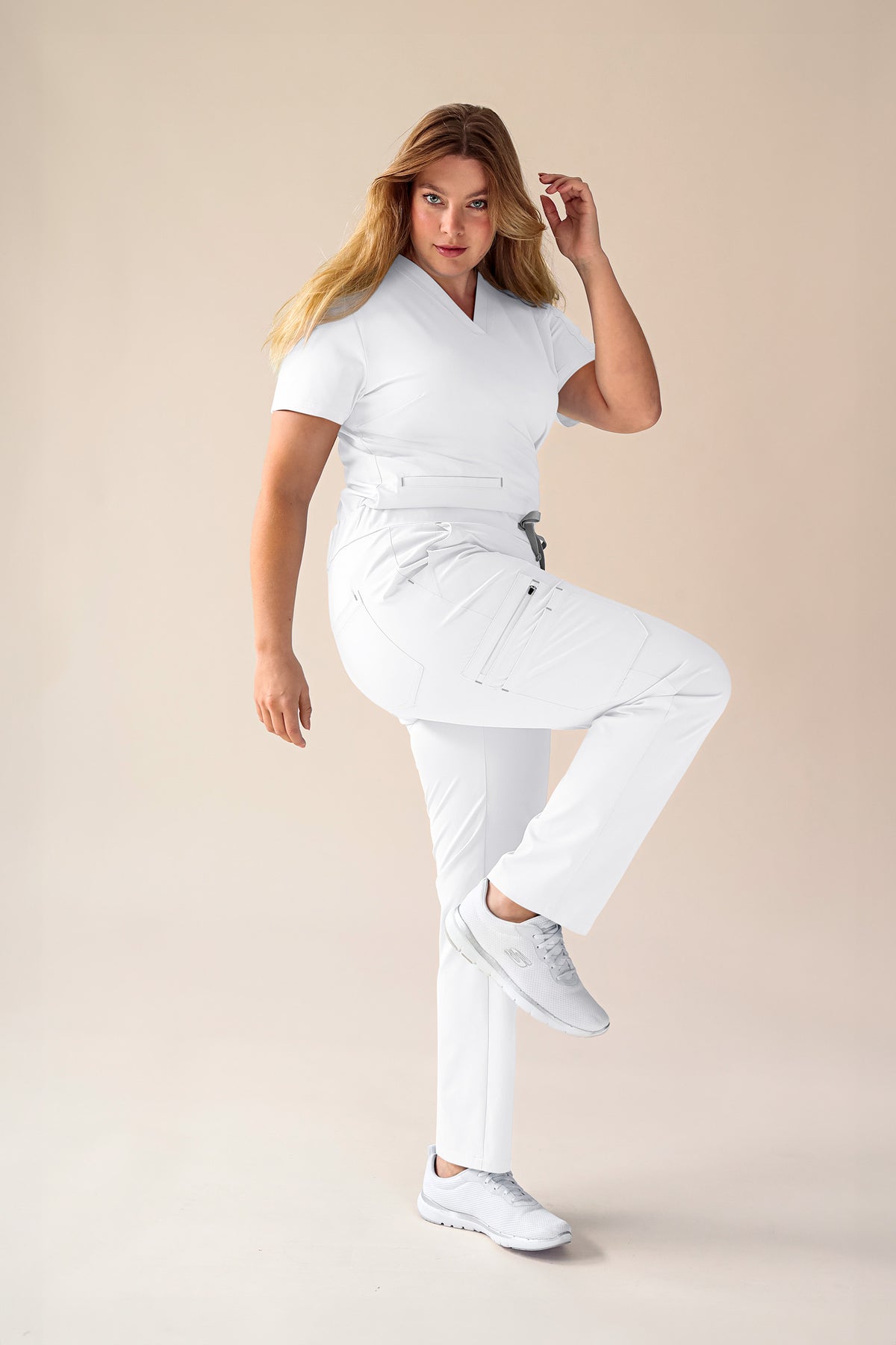 KAERE oversteektuniek dames -3-pack- v-hals wit, Voorzijde view