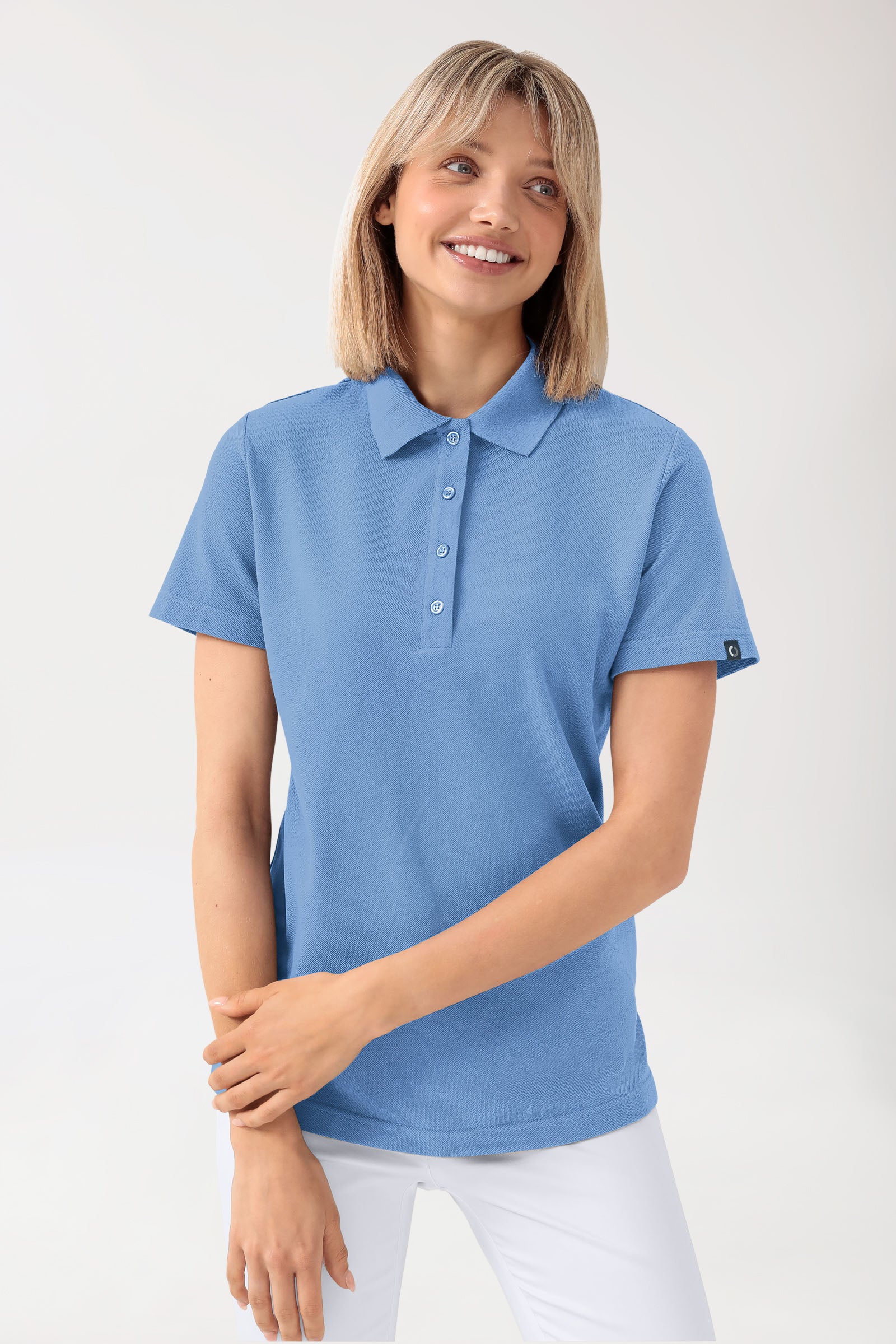 CORE shirt dames polokraag hemelsblauw