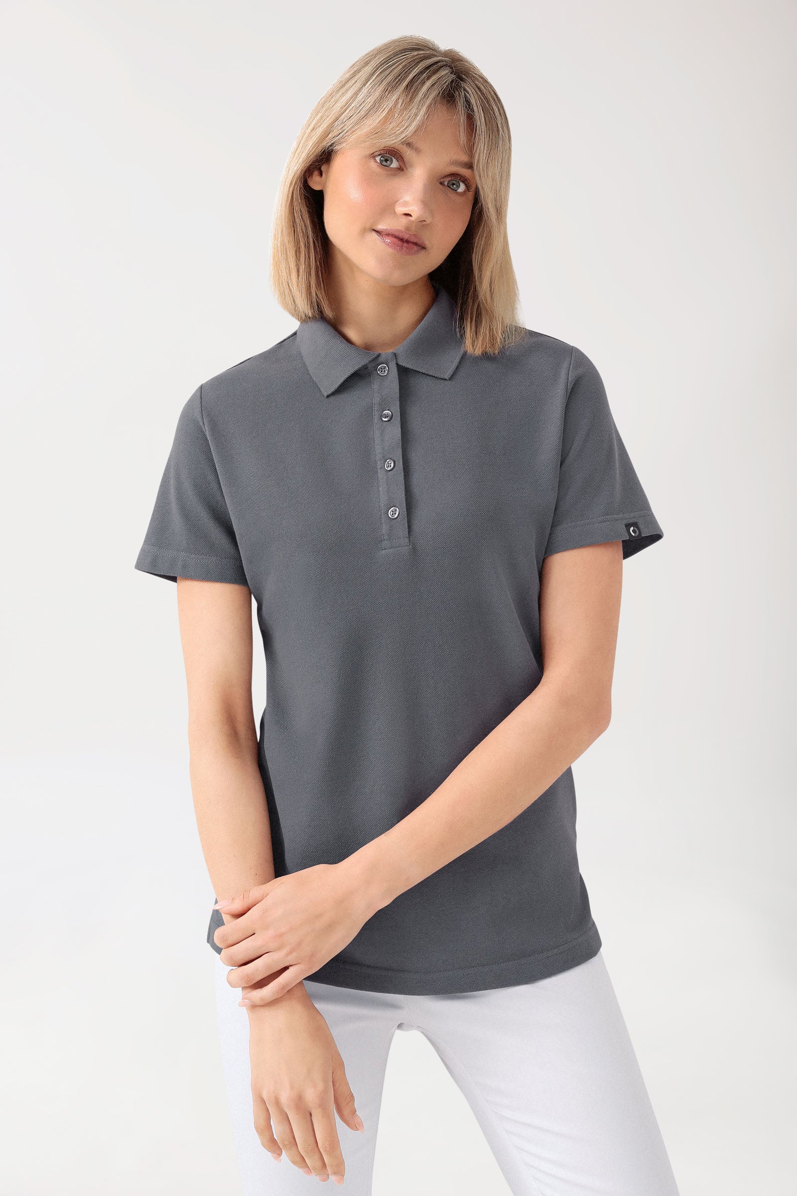 CORE shirt dames polokraag steengrijs