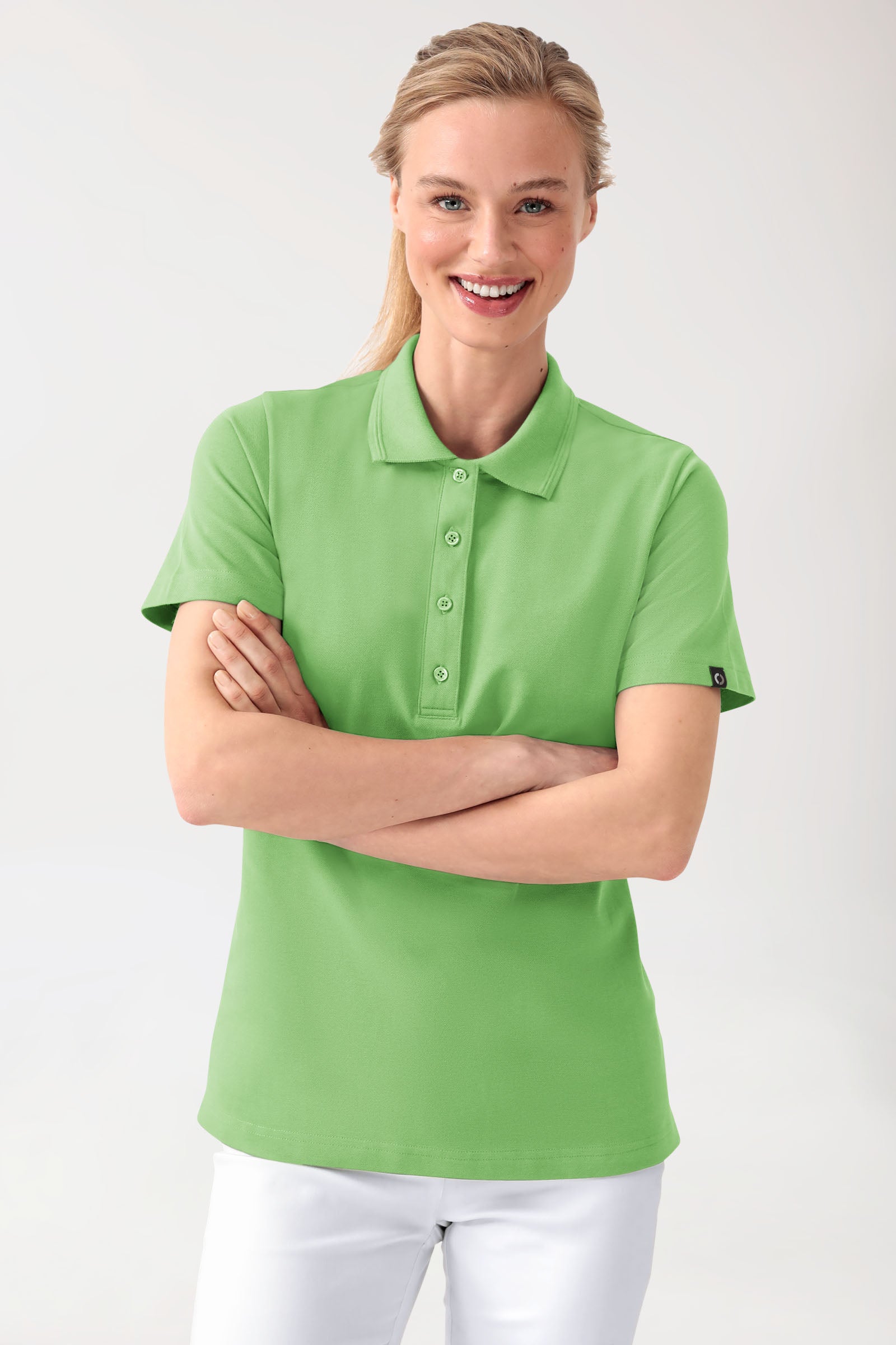 COMFY FLEX stretch shirt dames - polokraag appelgroen
