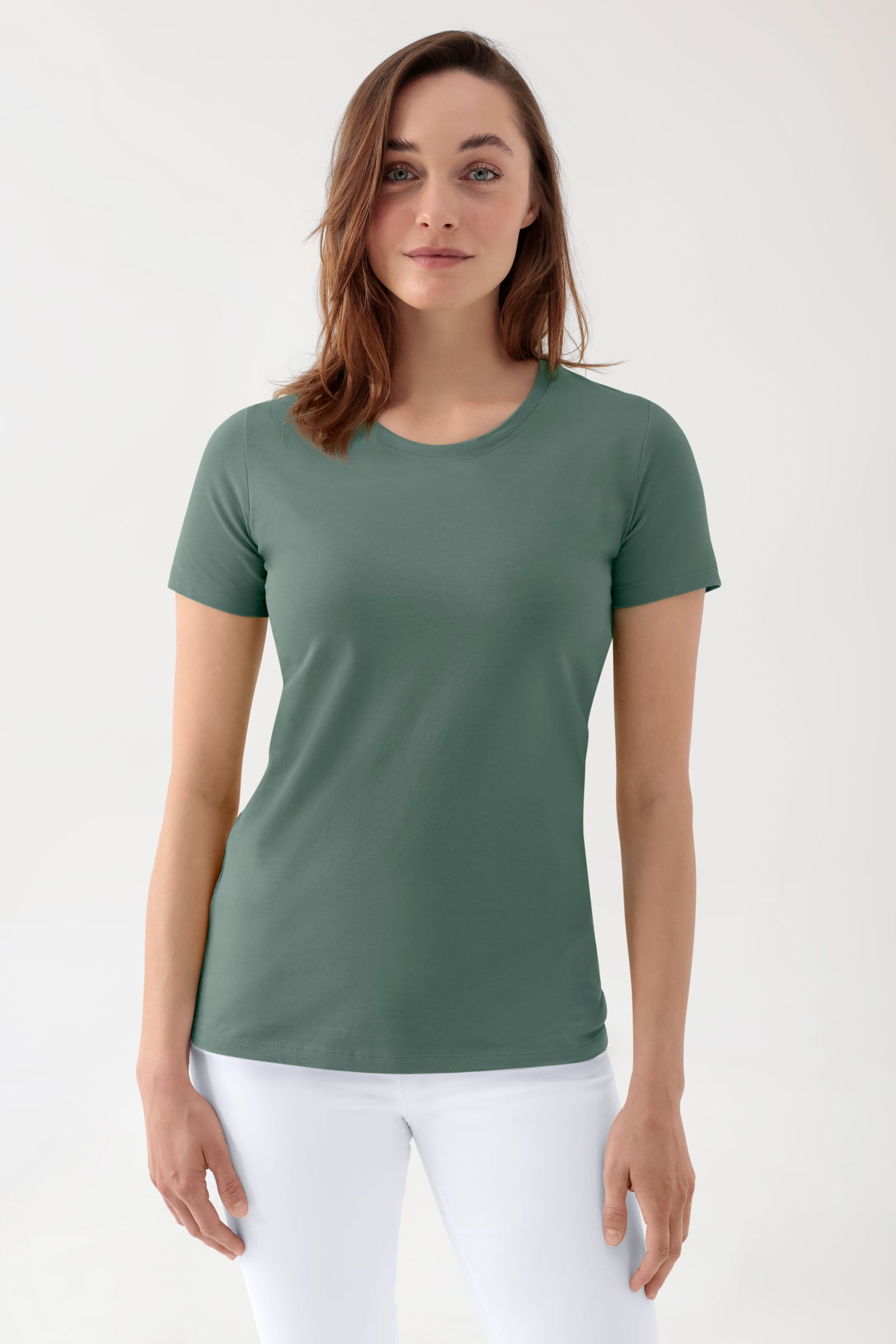 CORE Shirt Damen - Rundhalsausschnitt donkergroen