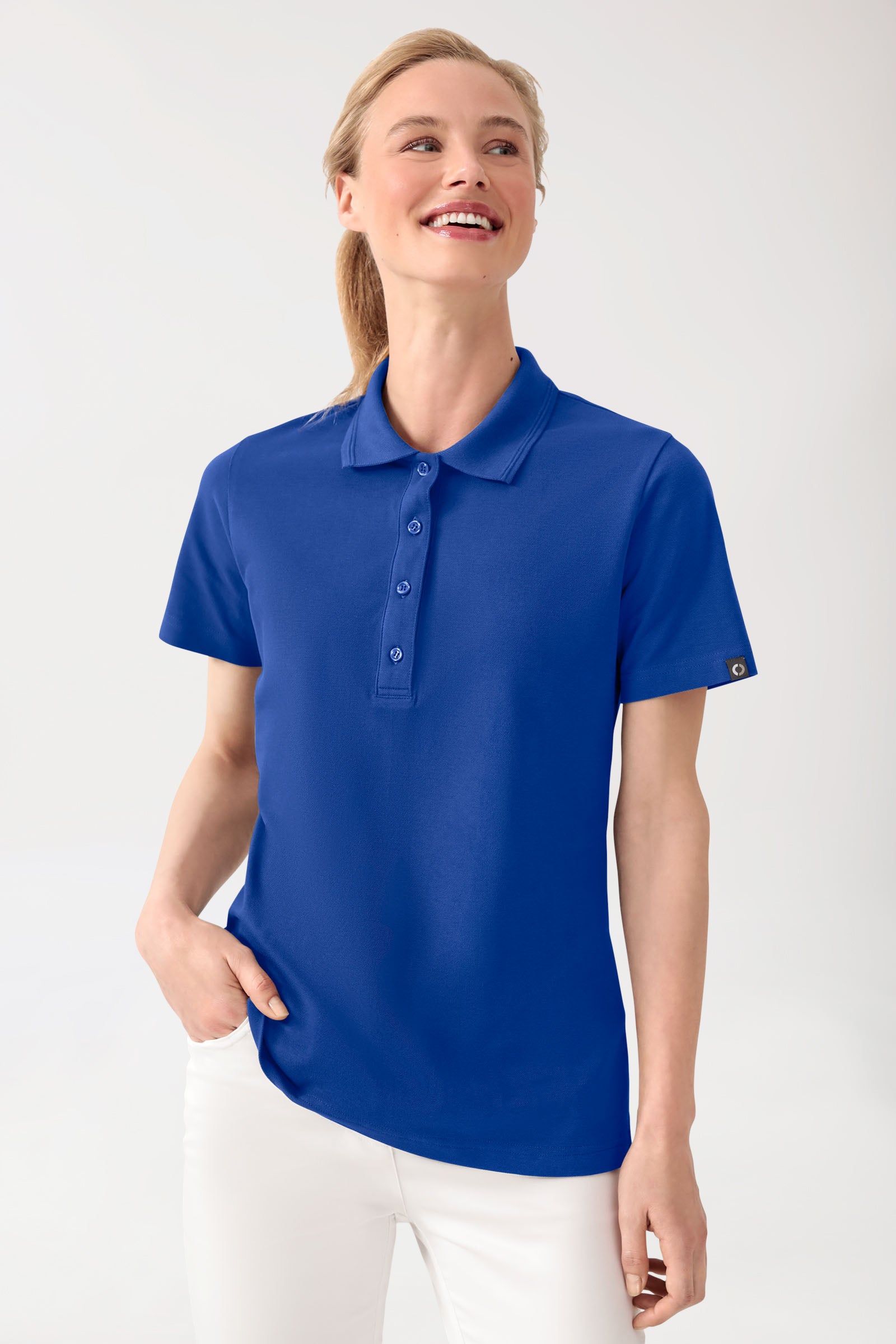 COMFY FLEX stretch shirt dames - polokraag koingsblauw