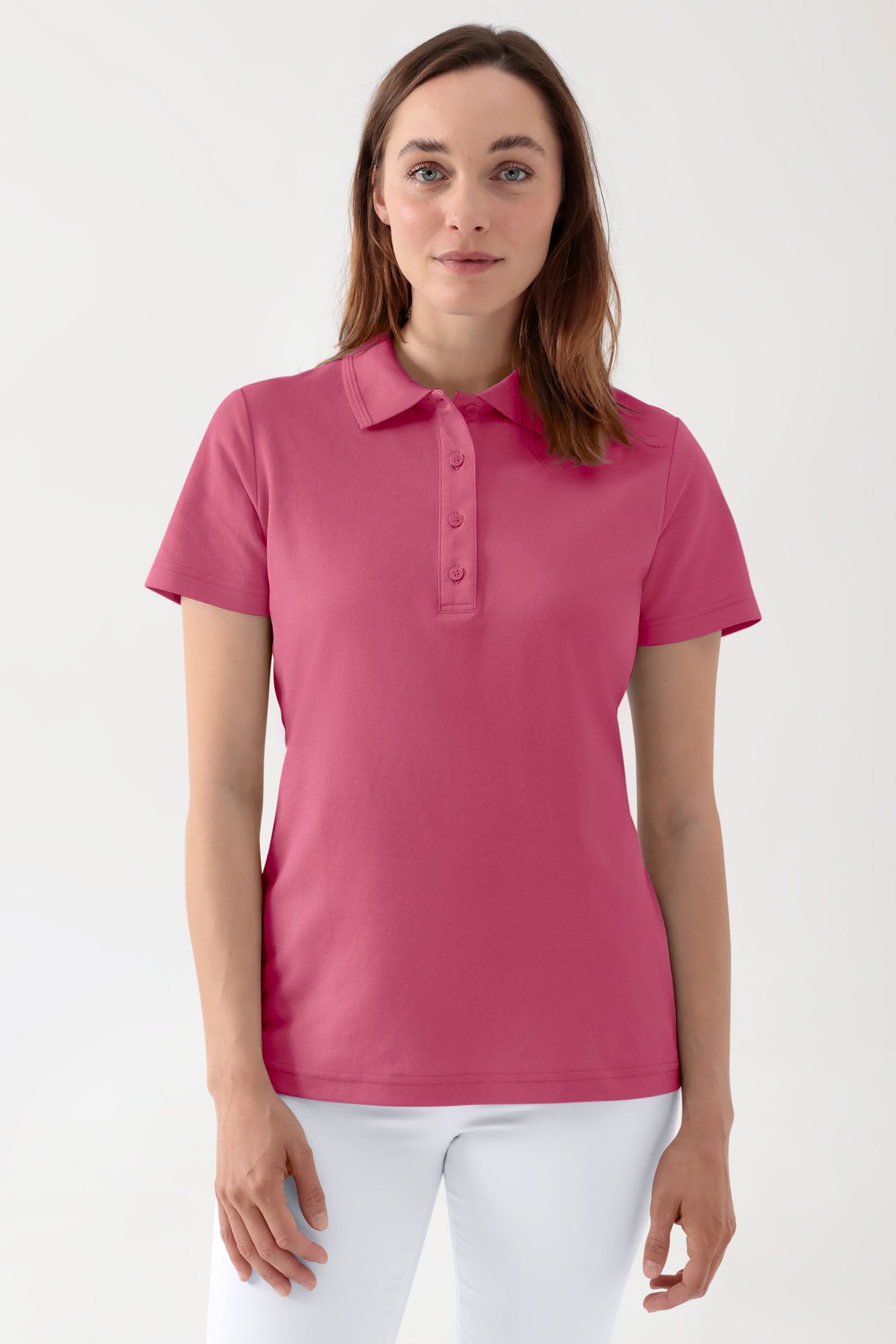 COMFY FLEX stretch shirt dames - polokraag oud rose