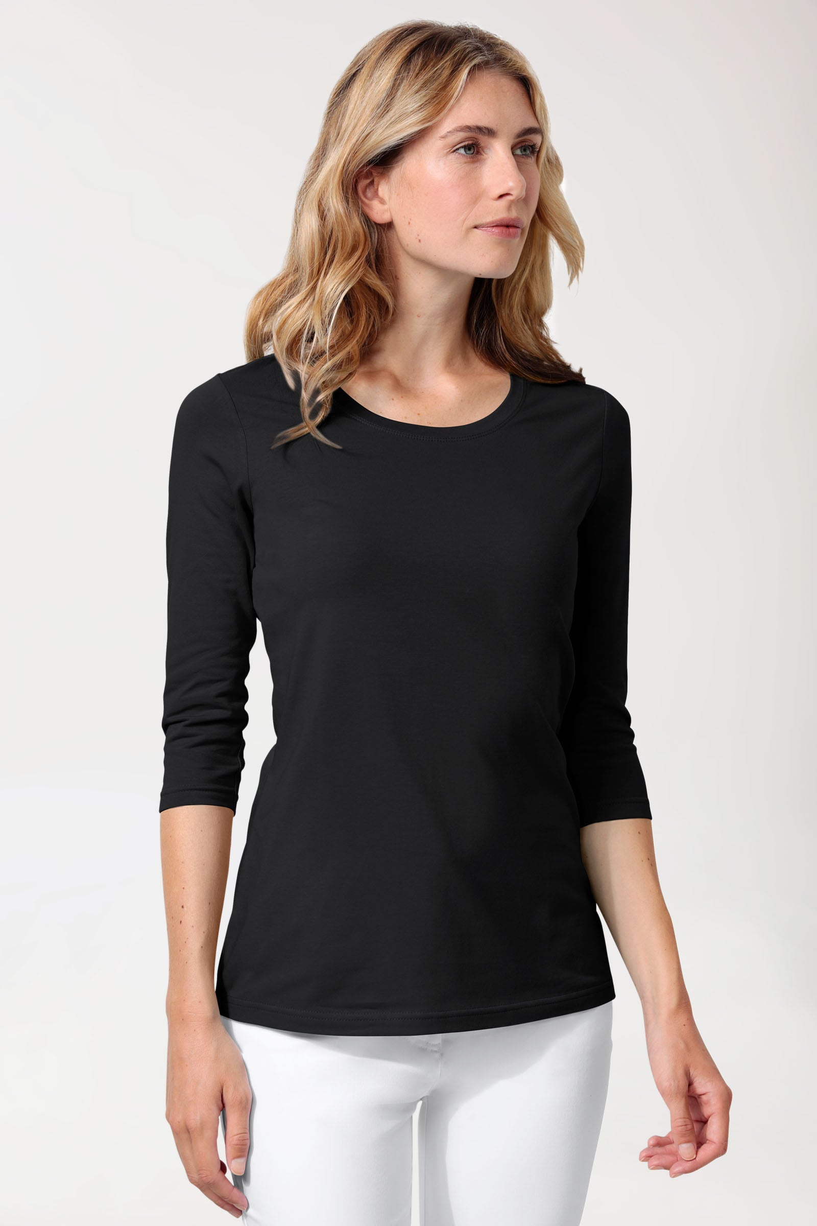 CORE shirt dames - 3/4 arm zwart, Voorzijde view