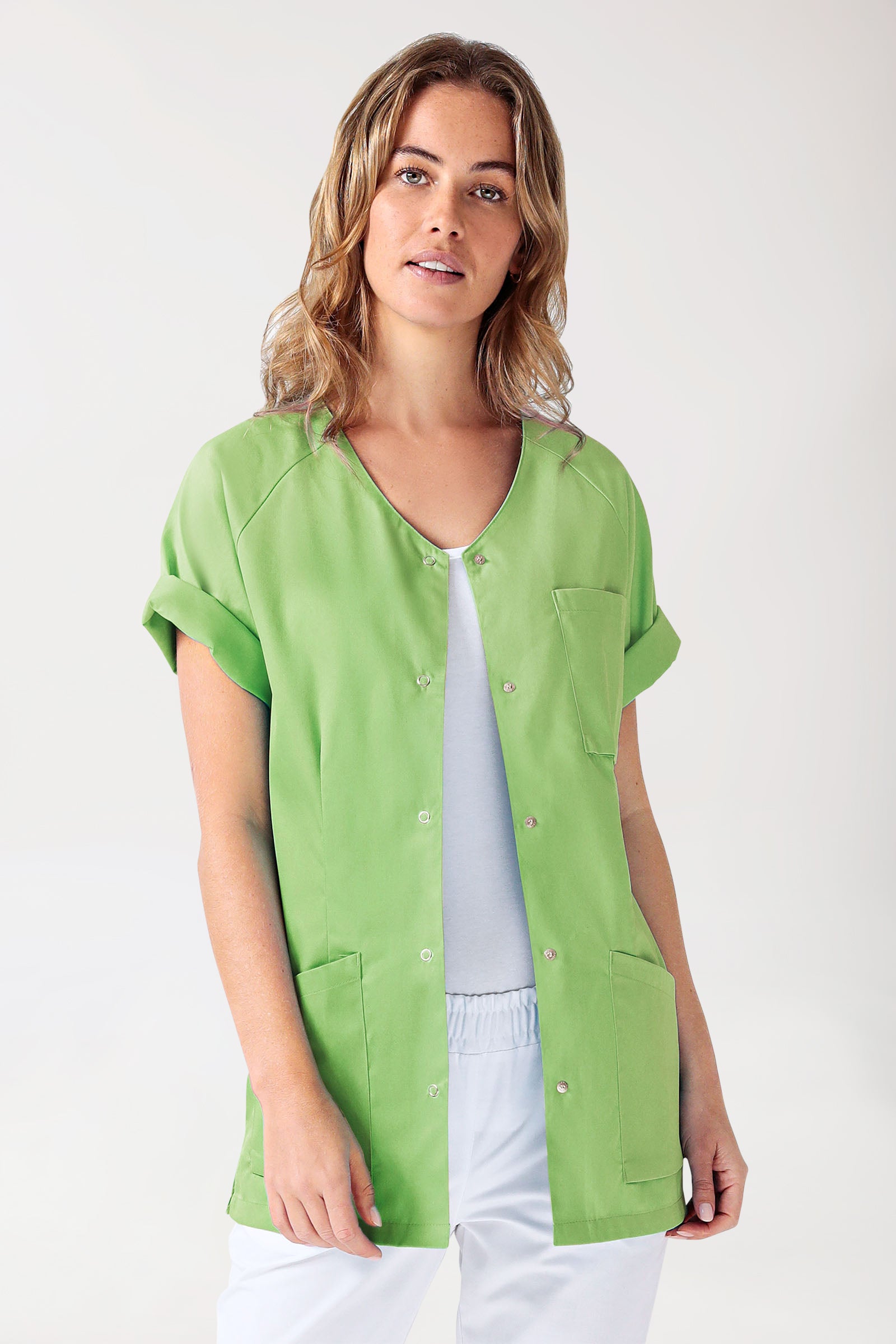 CORE tuniek dames - doorknoopsluiting appelgroen