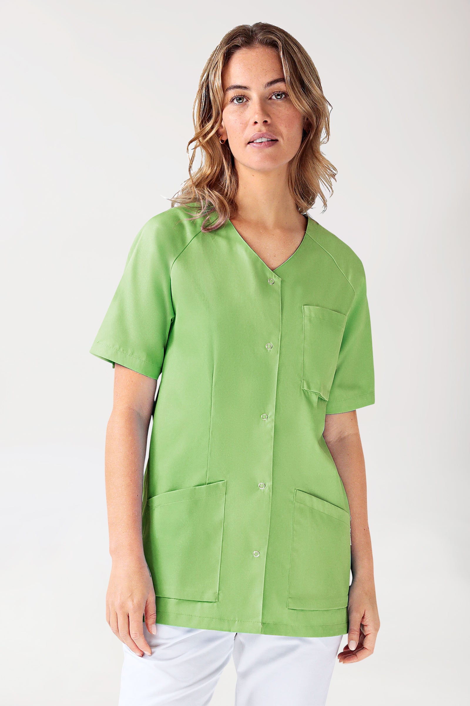 CORE tuniek dames - doorknoopsluiting appelgroen