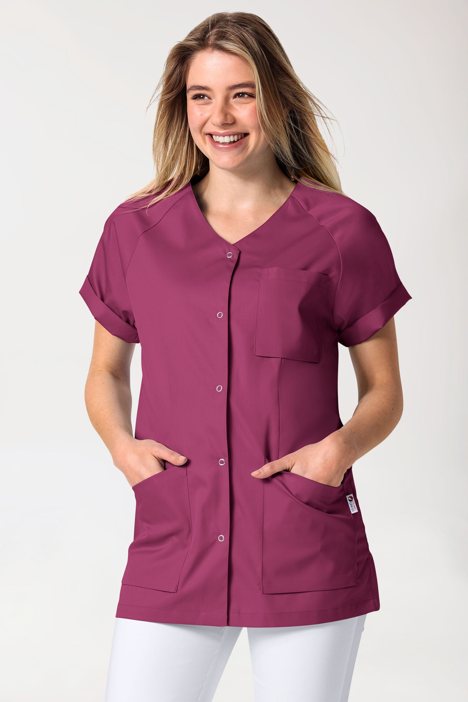 CORE tuniek dames - doorknoopsluiting berry