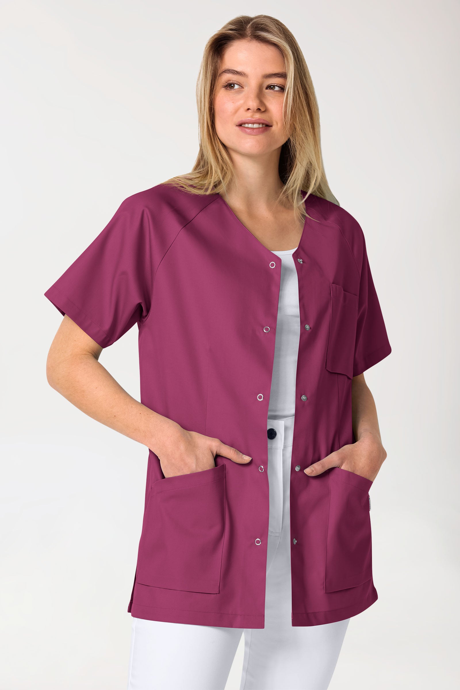 CORE tuniek dames - doorknoopsluiting berry