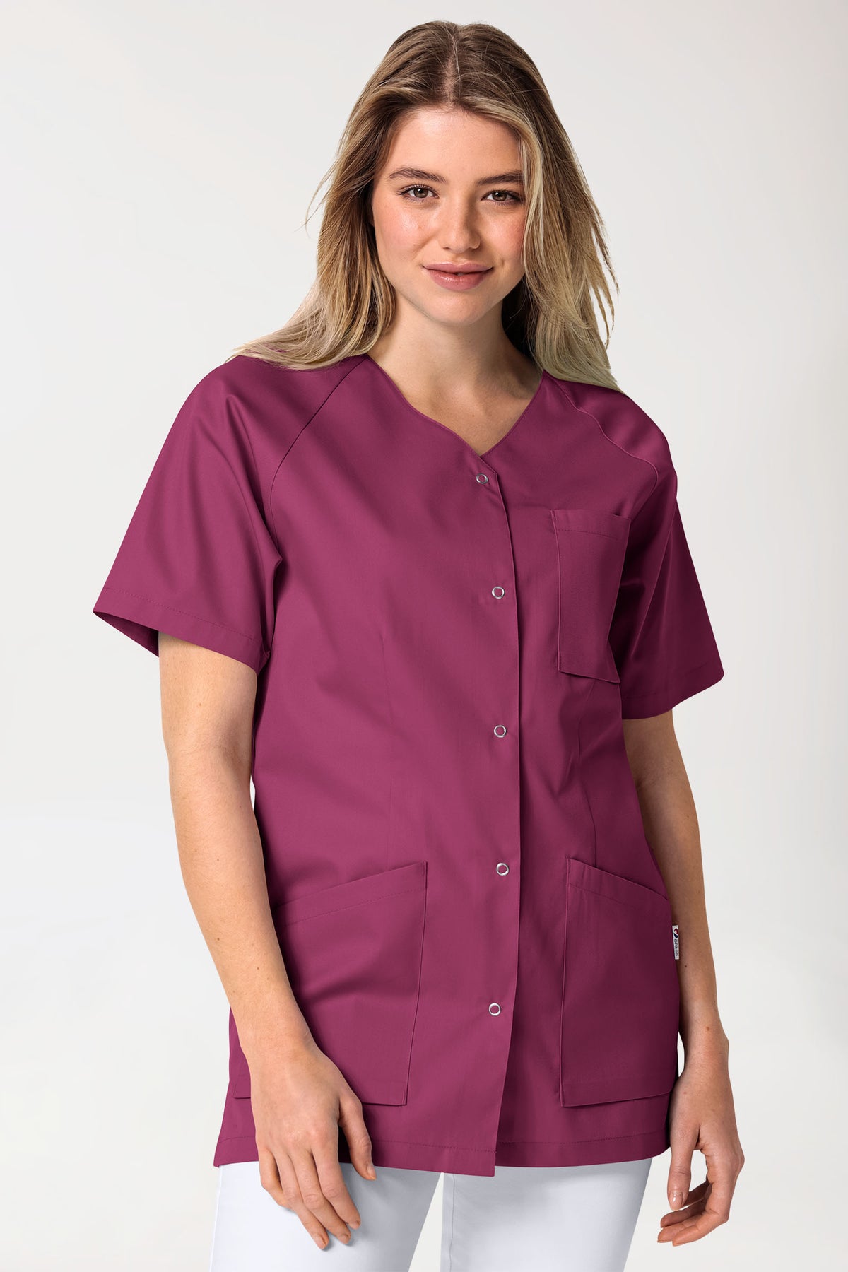 CORE tuniek dames - doorknoopsluiting berry, Voorzijde view