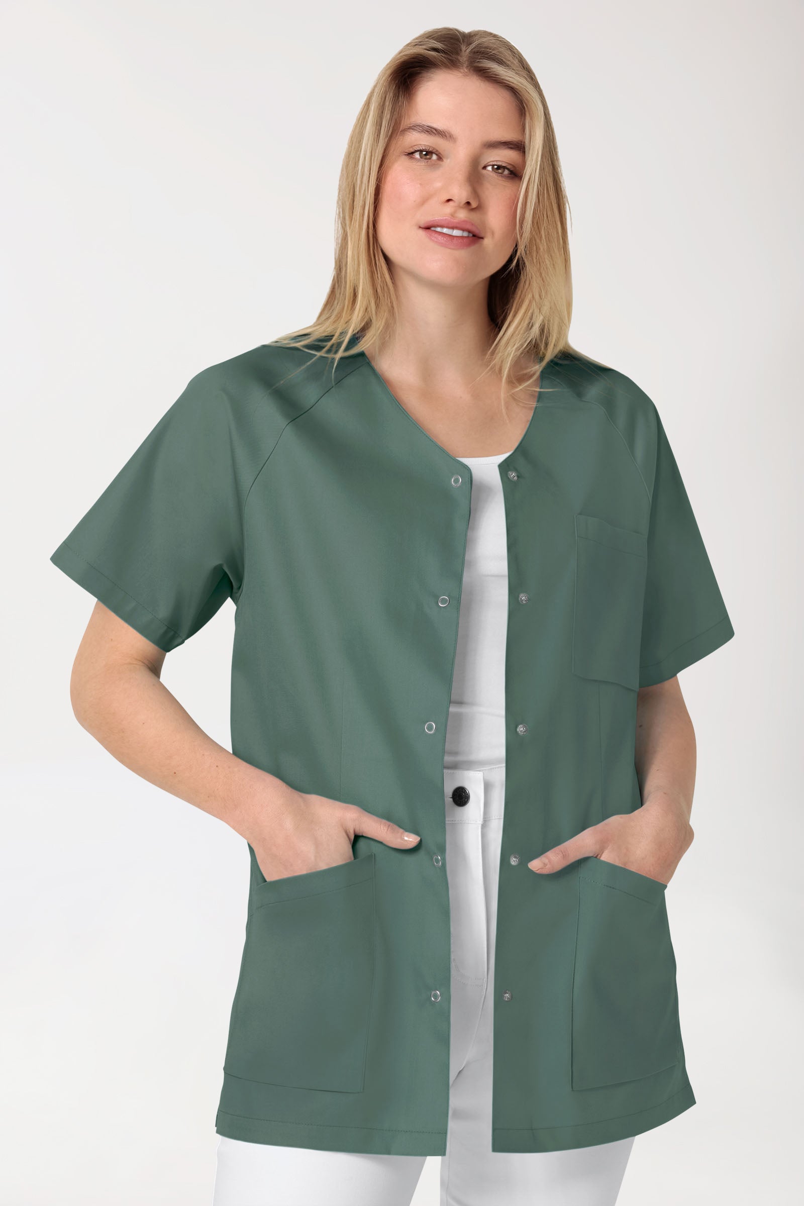 CORE tuniek dames - doorknoopsluiting donkergroen
