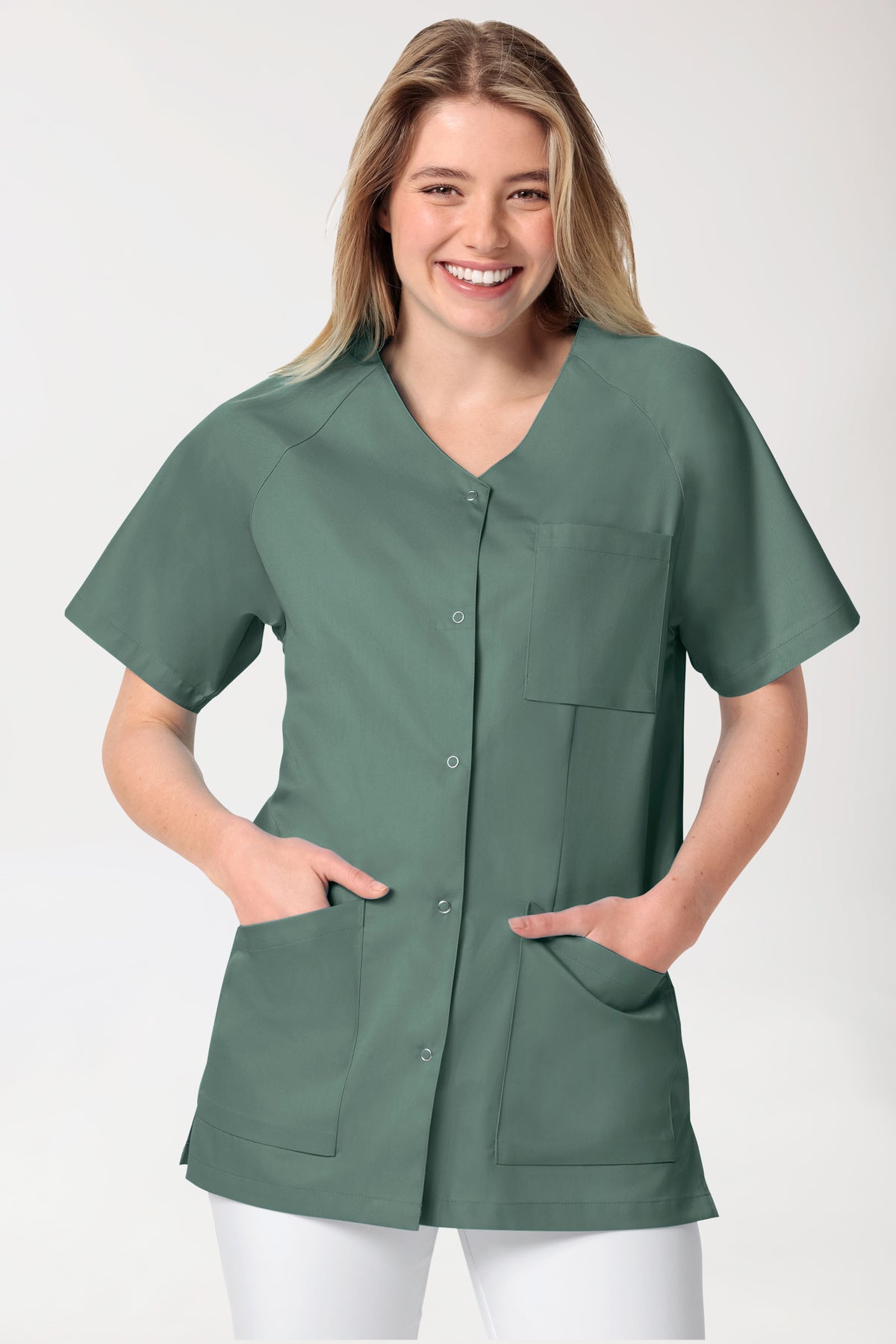CORE tuniek dames - doorknoopsluiting donkergroen