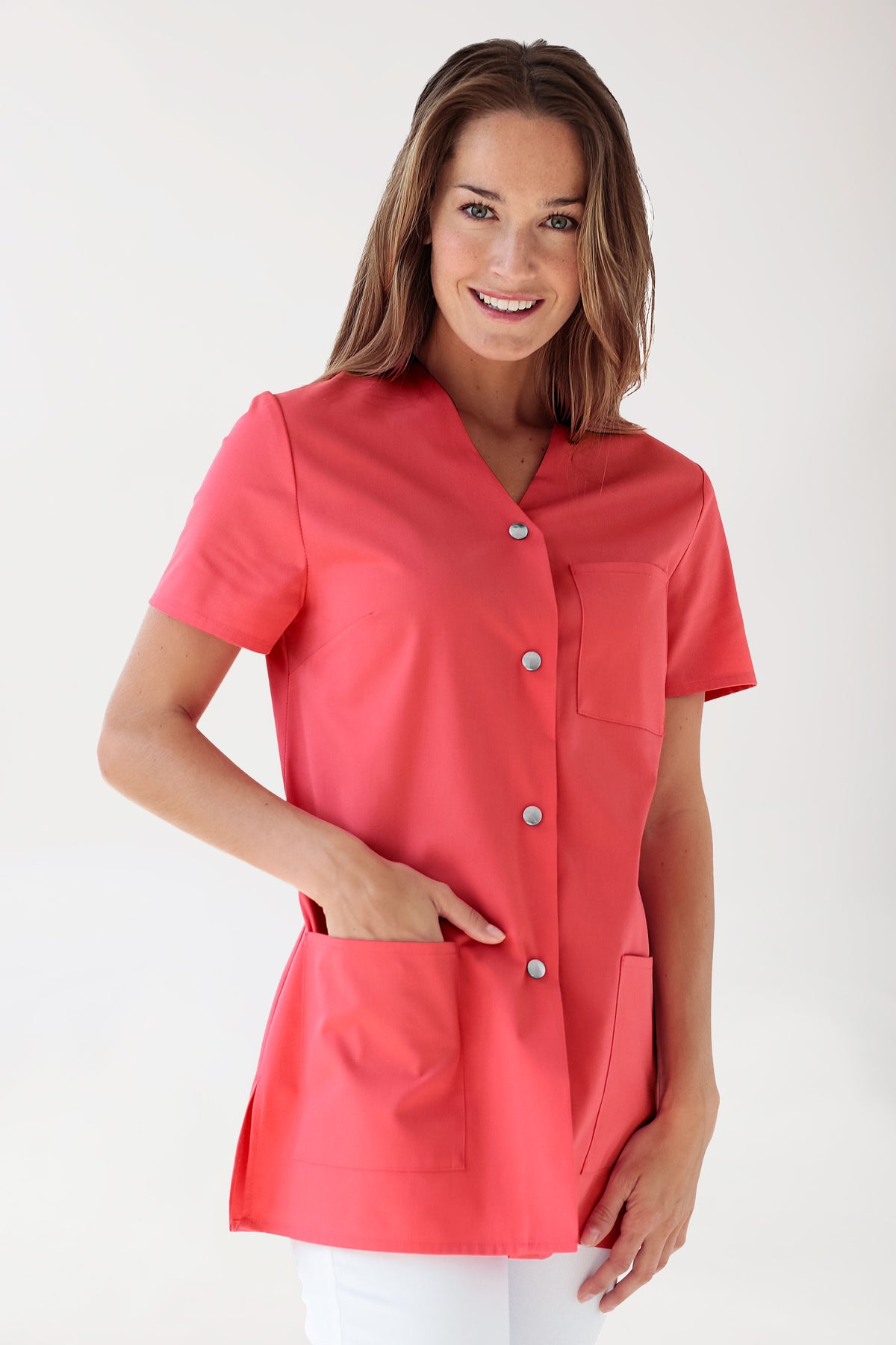 Beauty tuniek dames - met knoopsluiting lipstick