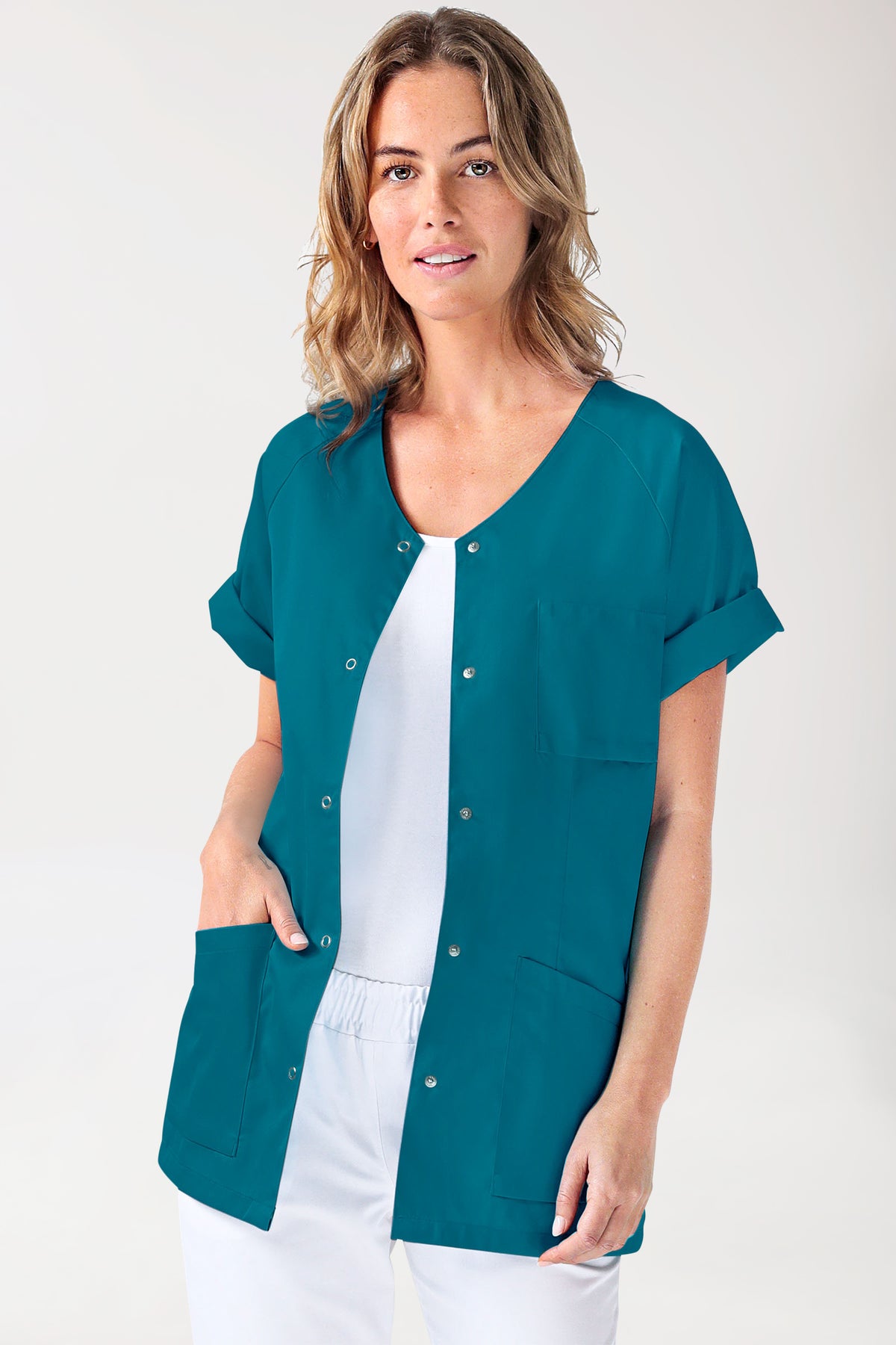 CORE tuniek dames - doorknoopsluiting petrol