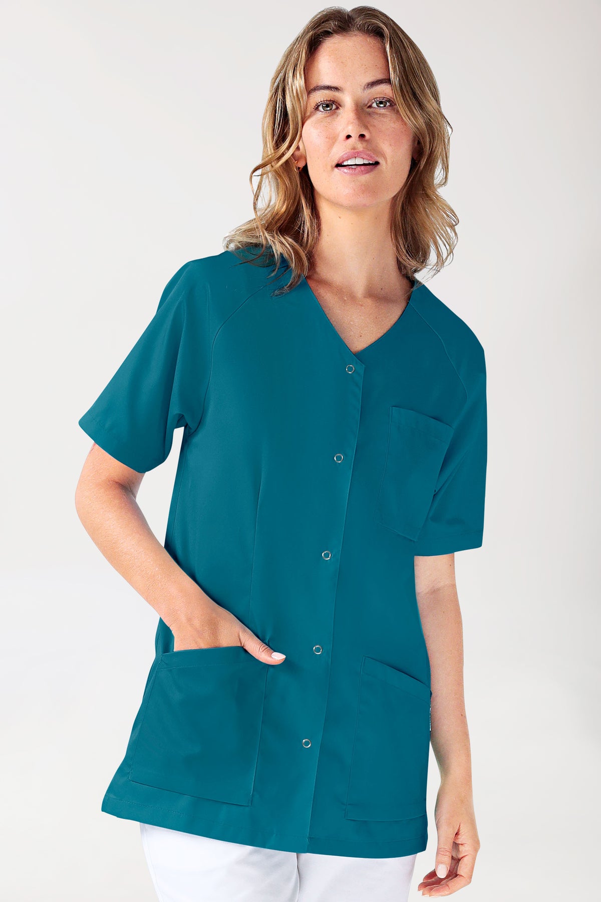 CORE tuniek dames - doorknoopsluiting petrol