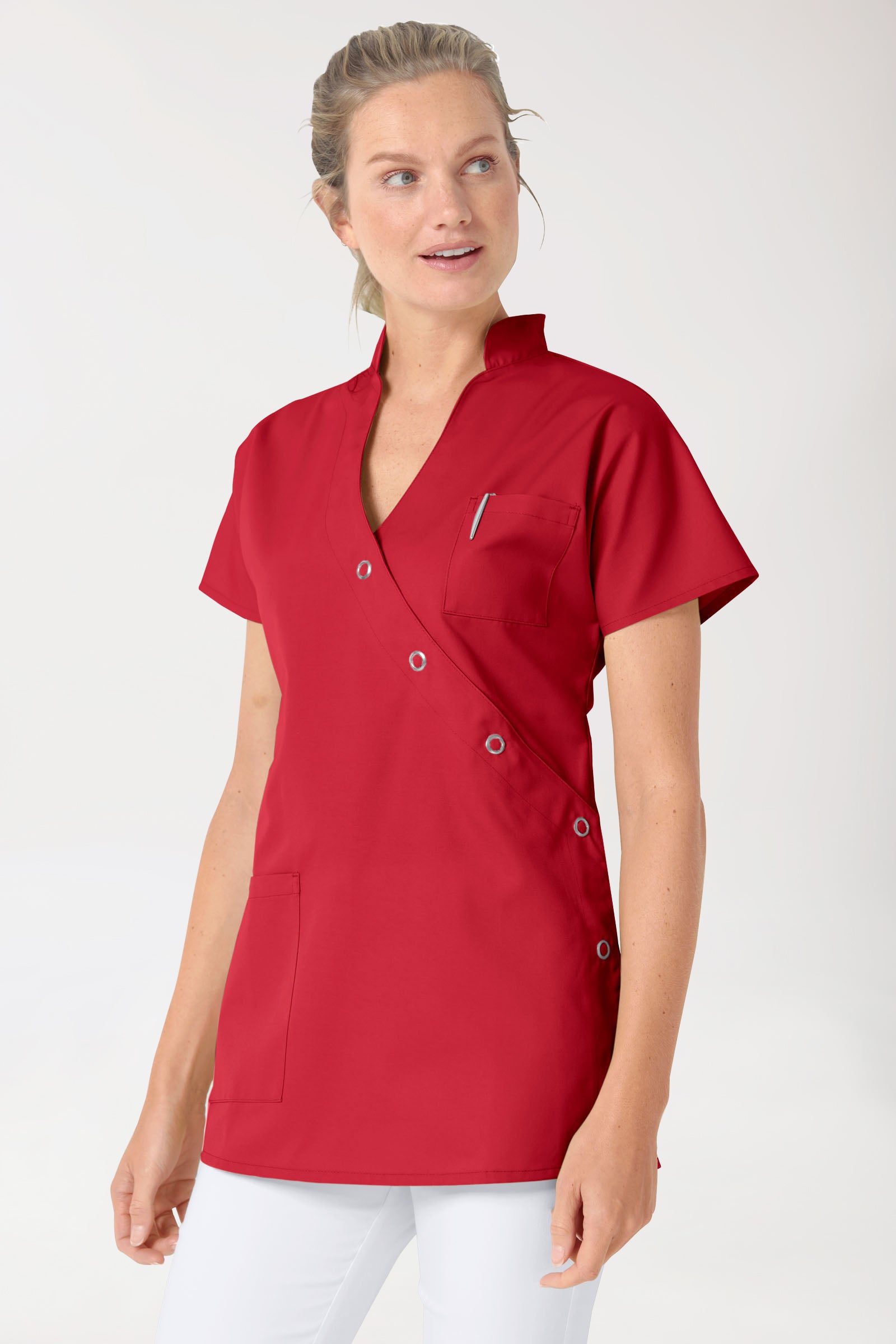 JUST STRONG tuniek dames - drukknoopsluiting rood