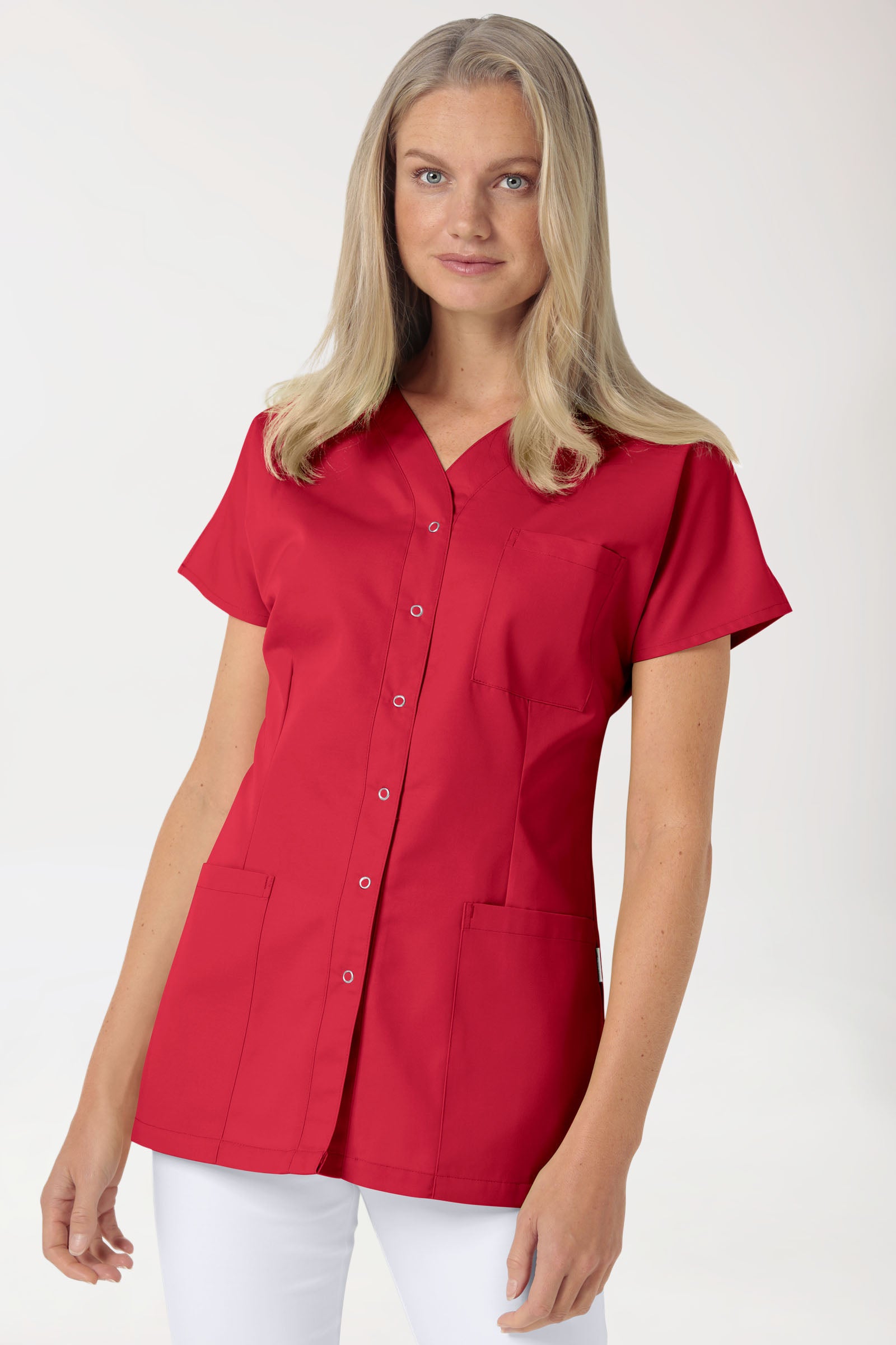 JUST STRONG tuniek dames - doorknoopsluiting rood