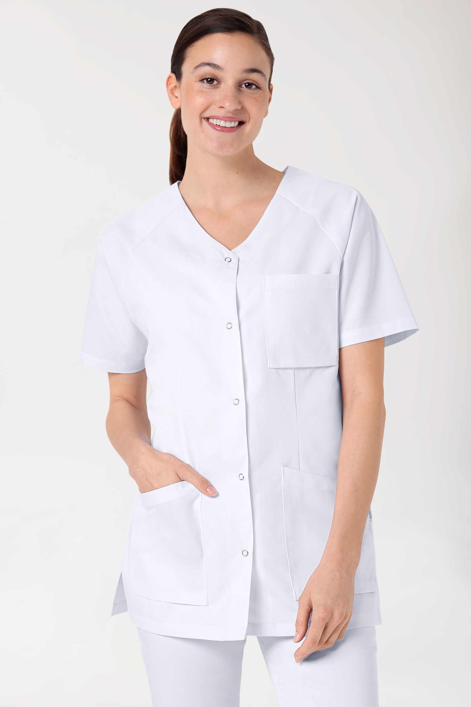 CORE tuniek dames - doorknoopsluiting wit