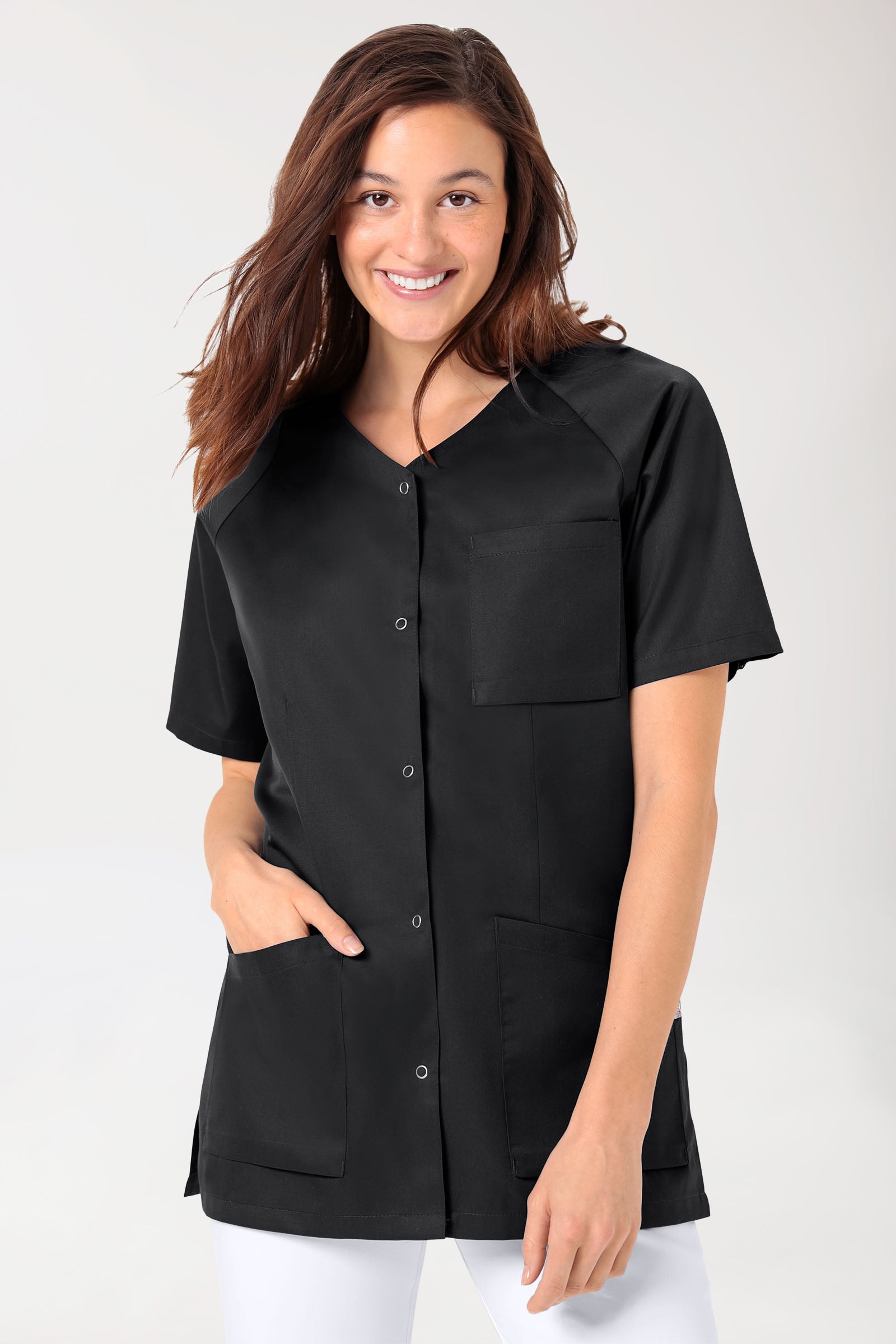 CORE tuniek dames - doorknoopsluiting zwart