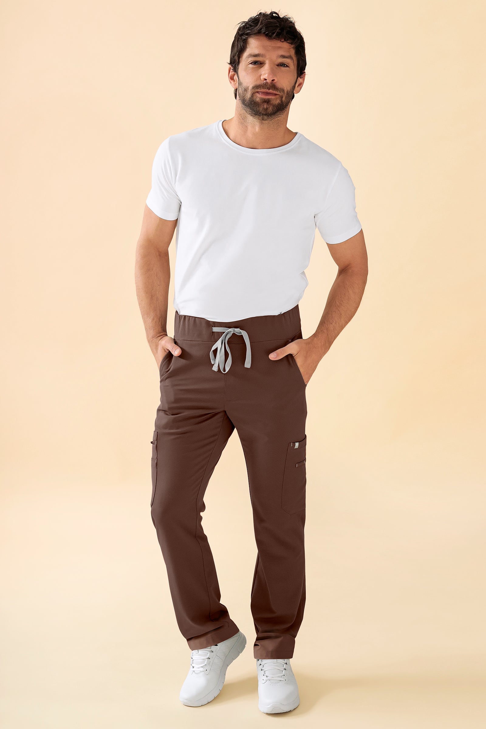 KAERE broek heren - korte maat met beenzak coffee