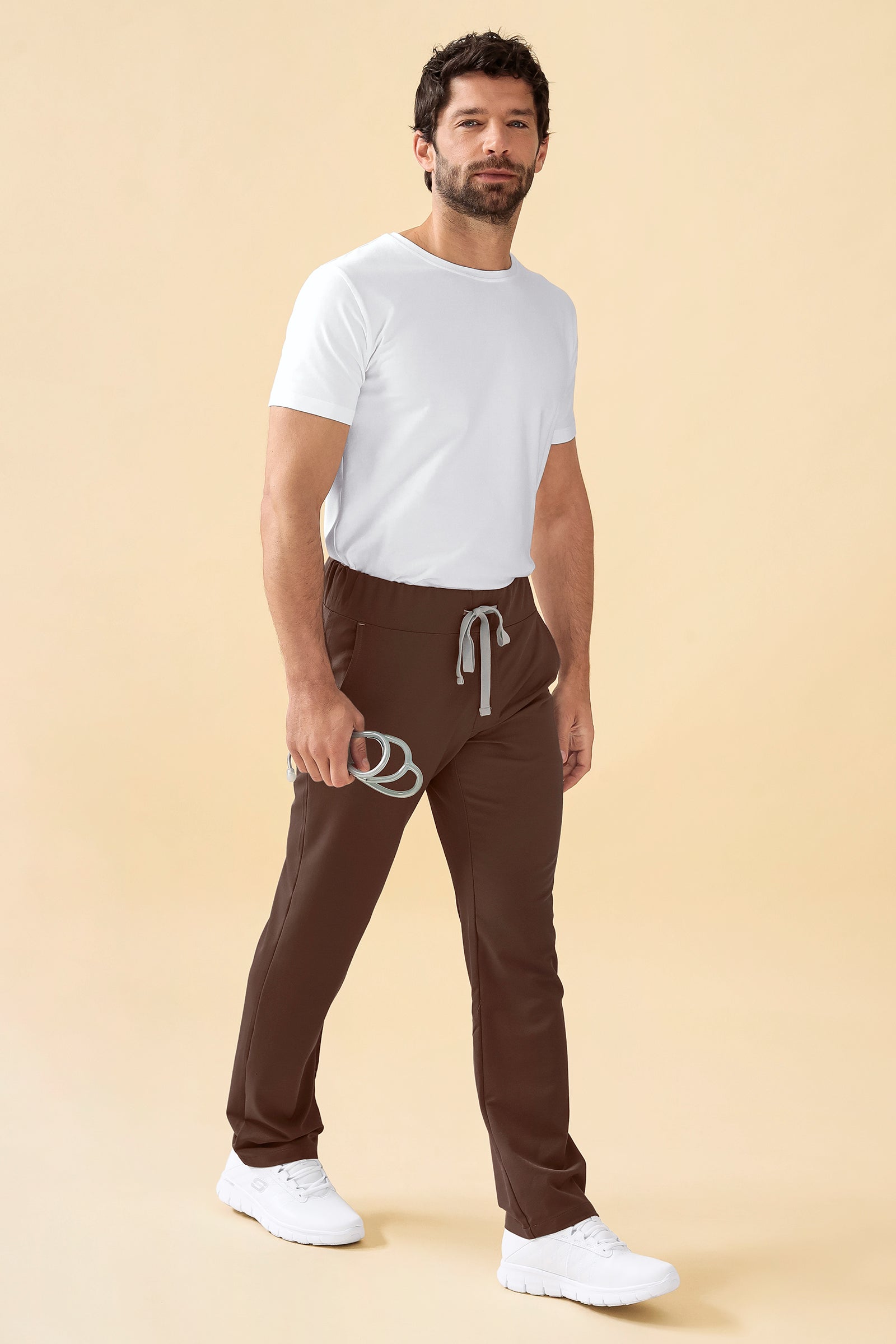 KAERE broek heren - korte maat zonder beenzak coffee