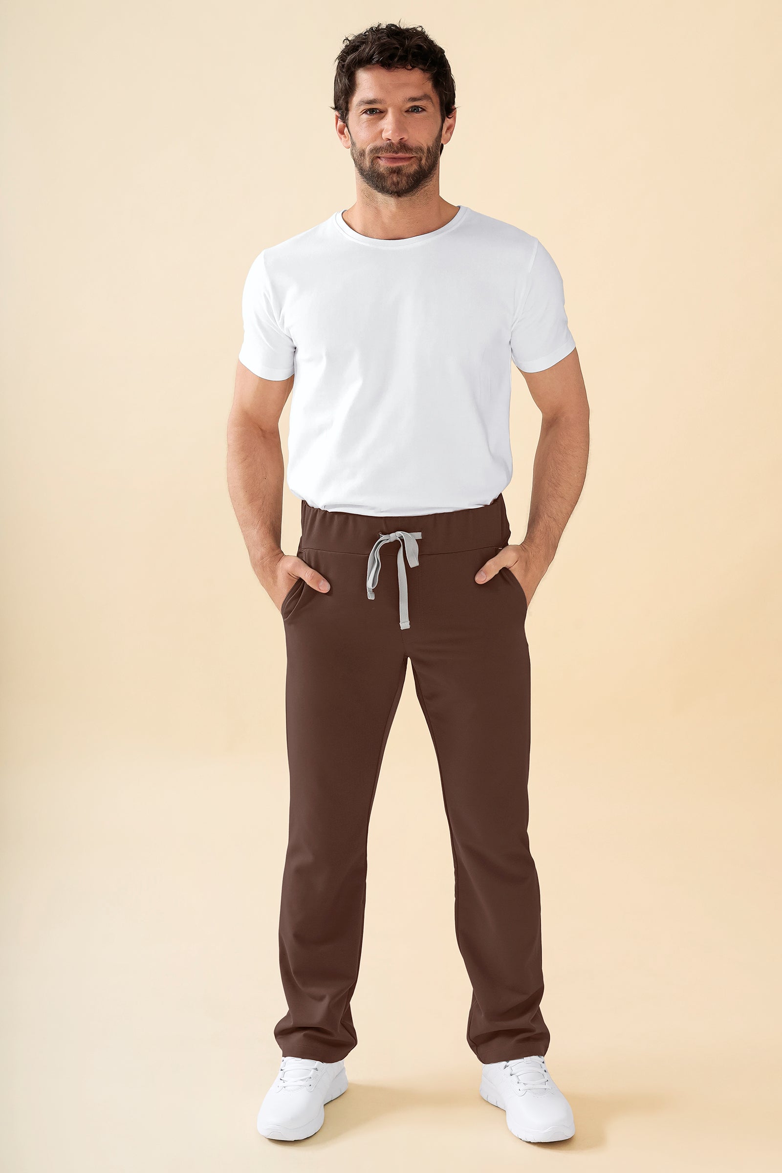 KAERE broek heren - korte maat zonder beenzak coffee