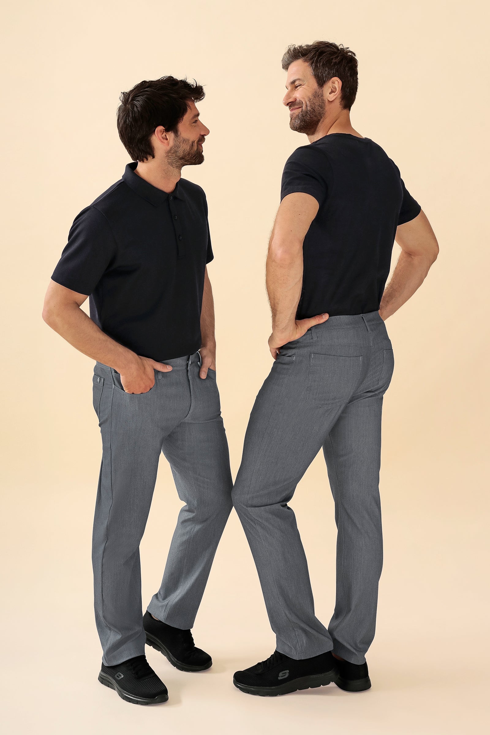 KAERE herenbroek - 5-pocket grijs melange