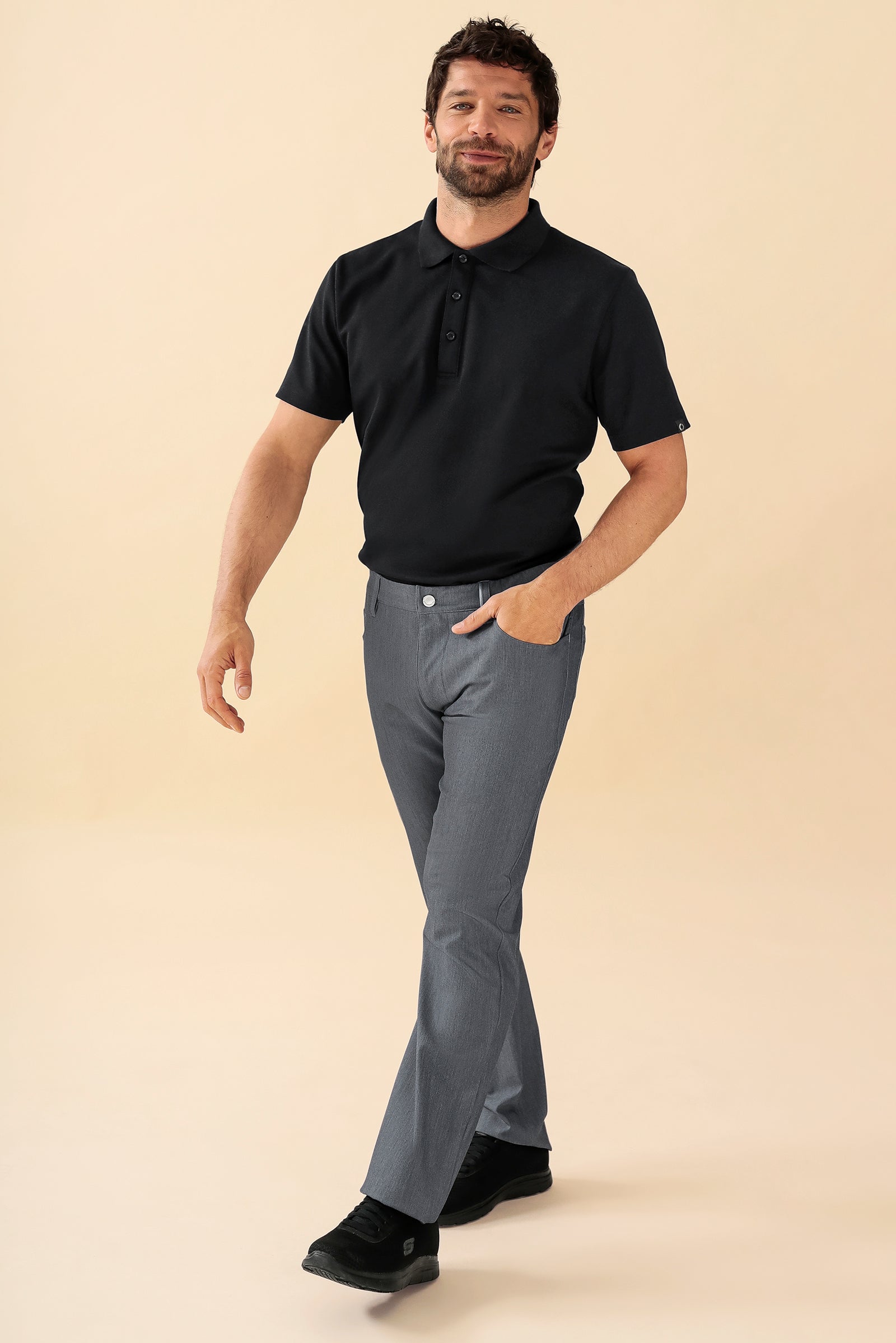 KAERE herenbroek - 5-pocket grijs melange