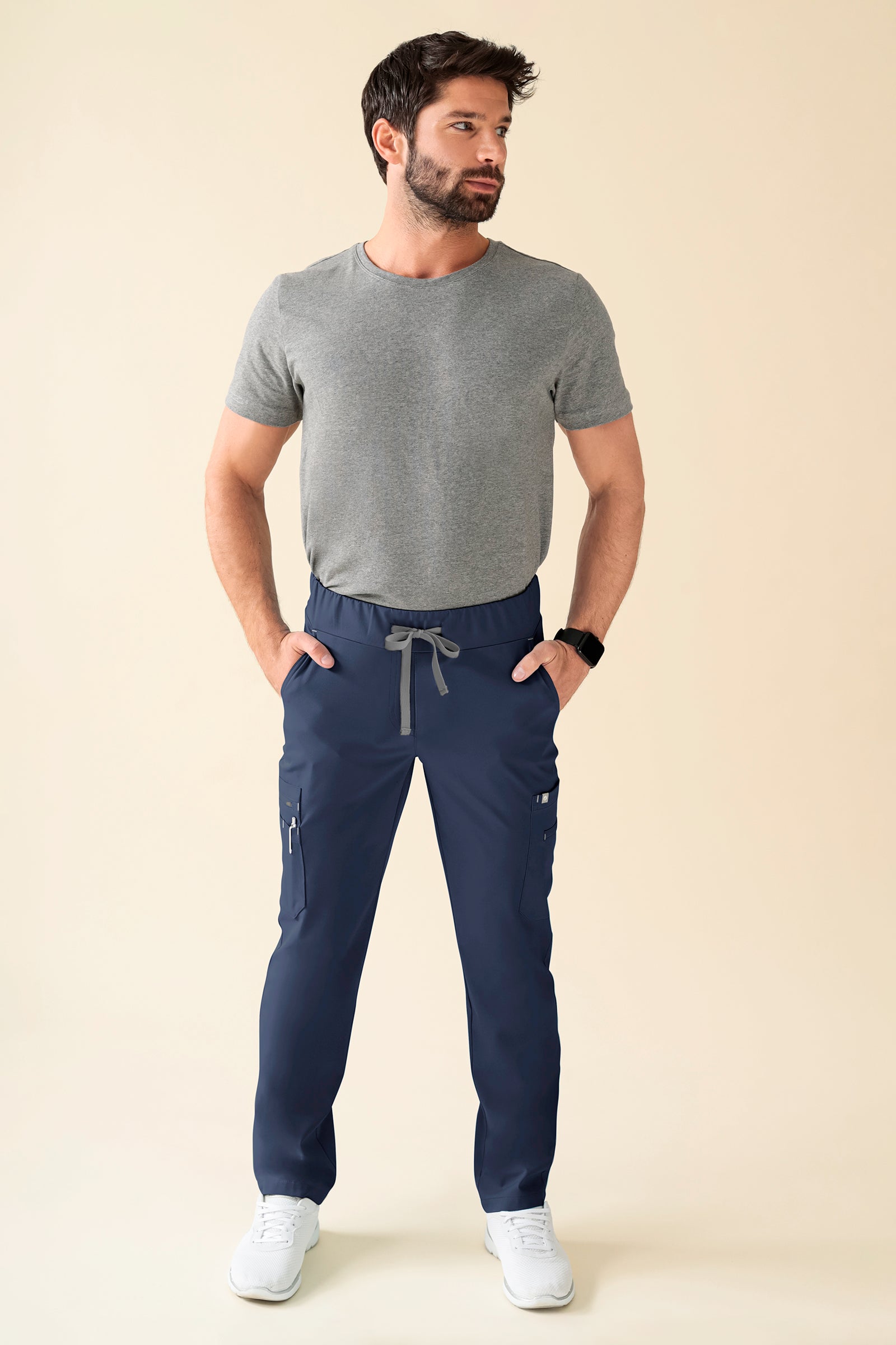 KAERE broek heren - korte maat met beenzak navy