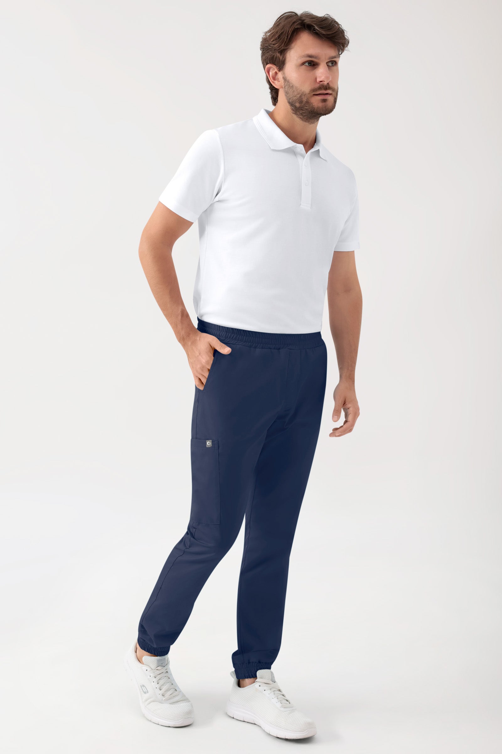 GREEN Stretch broek heren - joggingbroek style navy