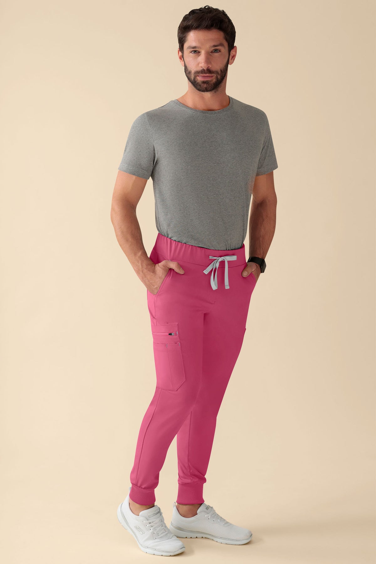 KAERE broek heren - zoom met boord korte maat oud rose, Voorzijde view