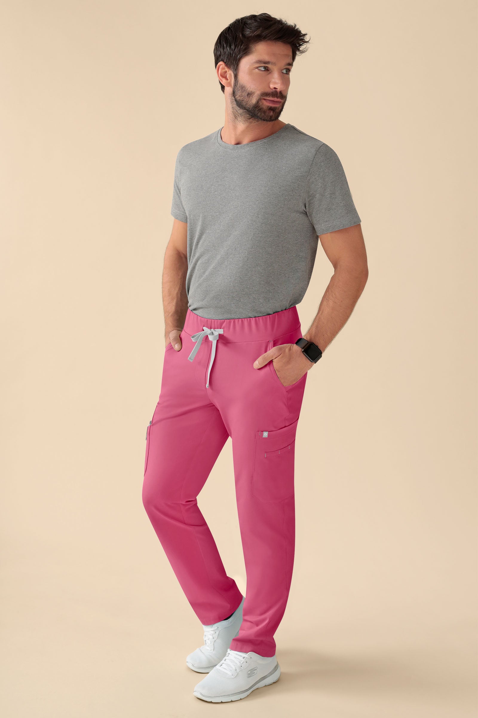 KAERE broek heren - korte maat met beenzak oud rose, Voorzijde view
