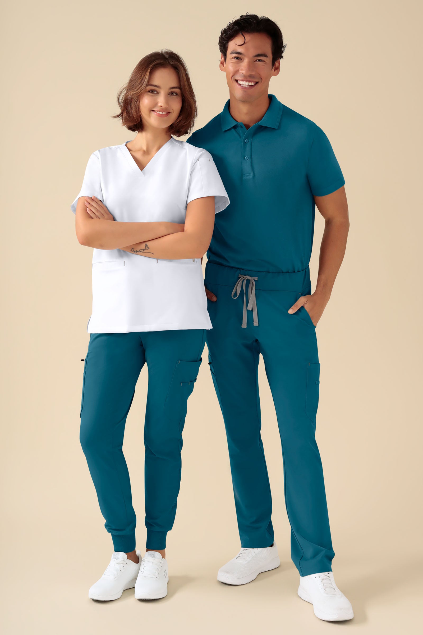 KAERE broek heren - met beenzak petrol