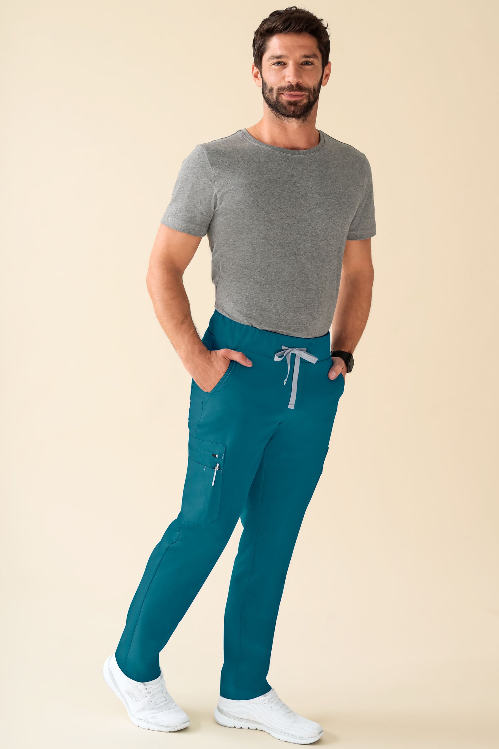 KAERE broek heren - korte maat met beenzak petrol