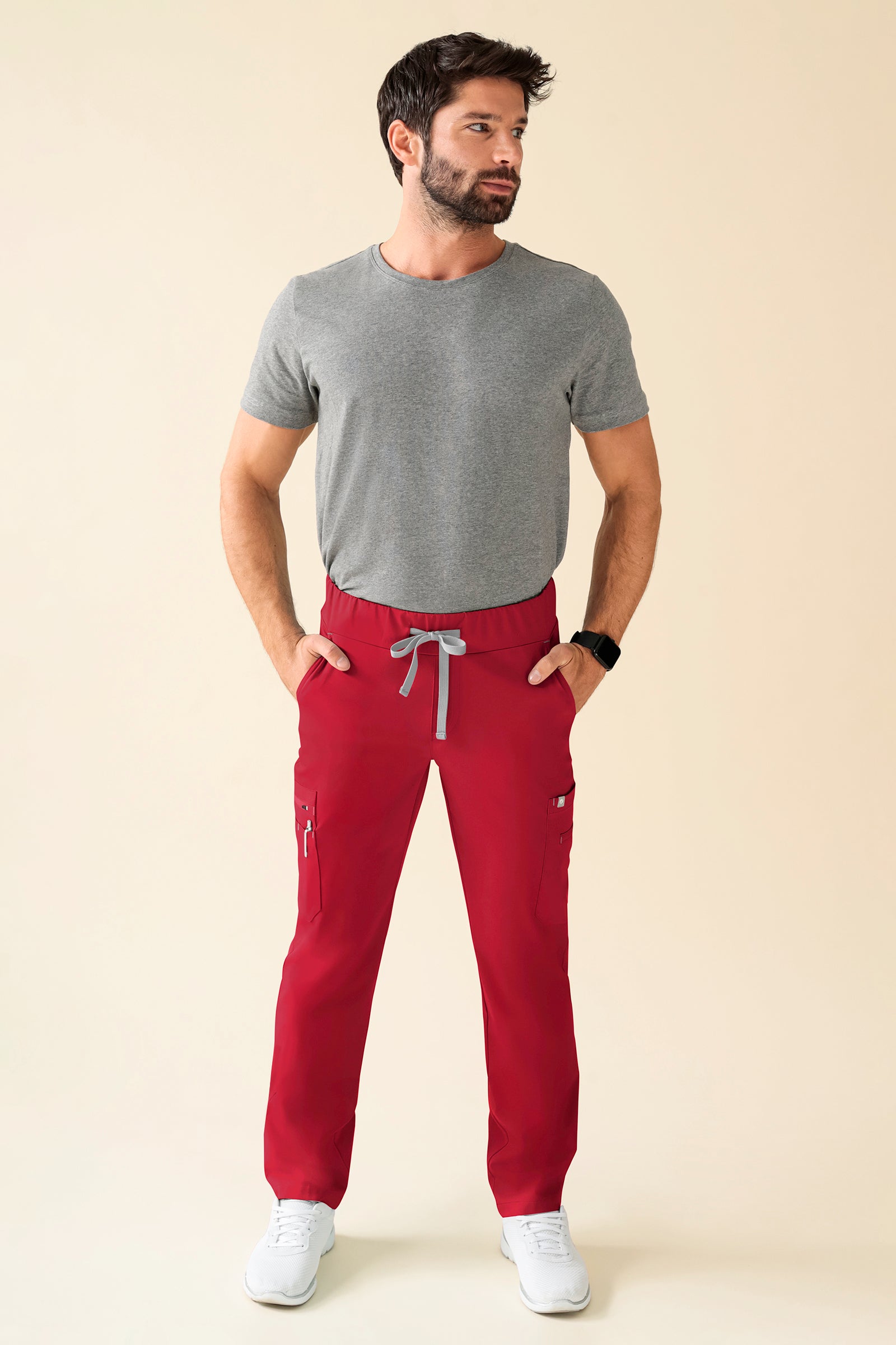 KAERE broek heren - korte maat met beenzak rood