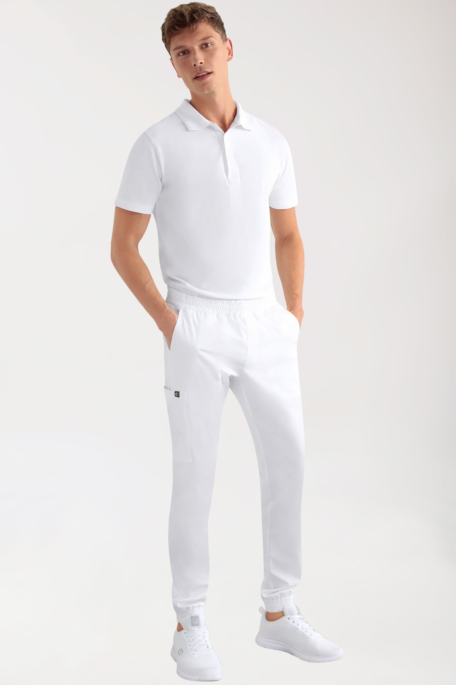 CORE cargo broek heren- joggingbroek style wit