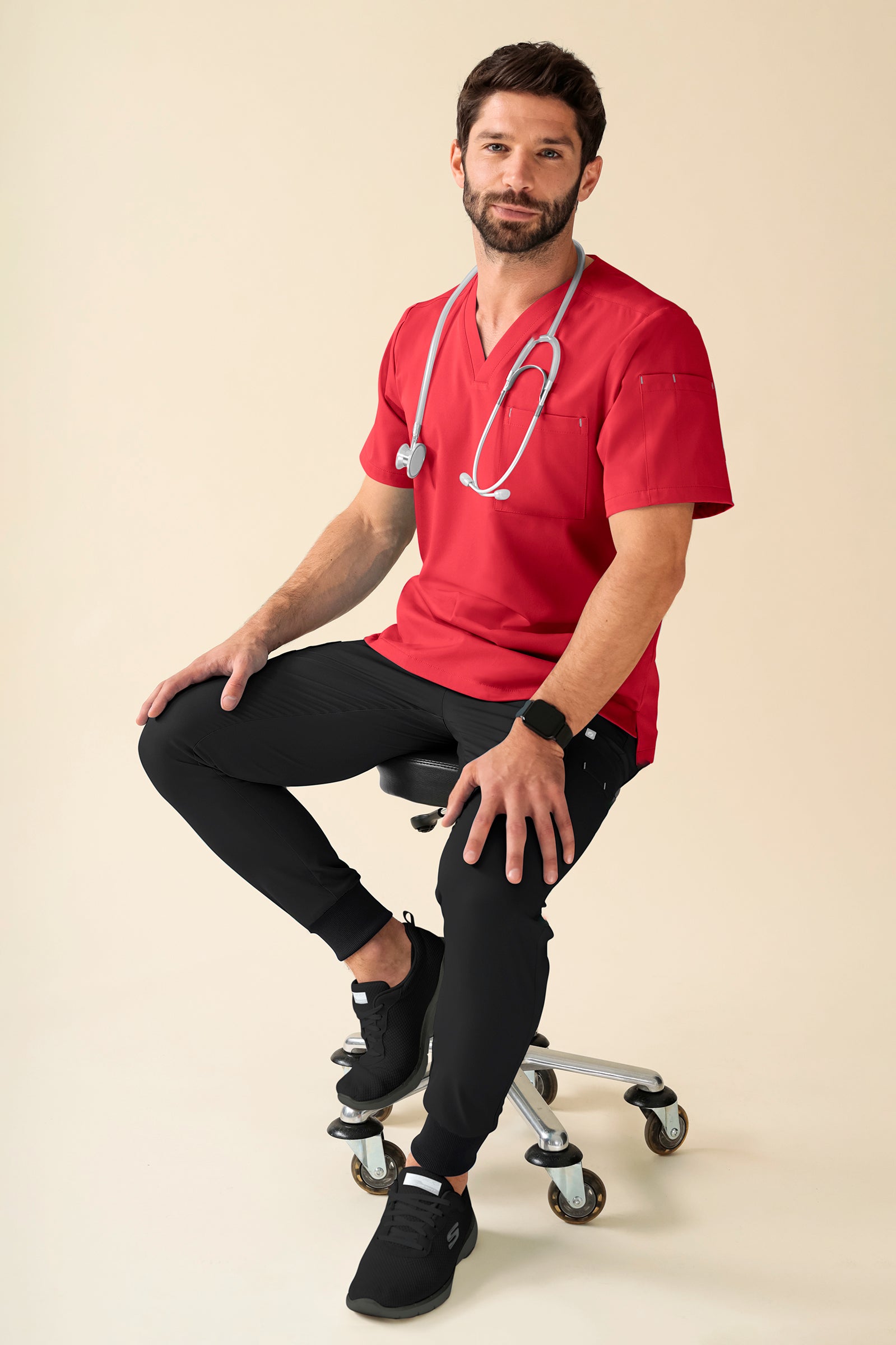 KAERE broek heren - zoom met elastische boord korte maat met beenzak zwart