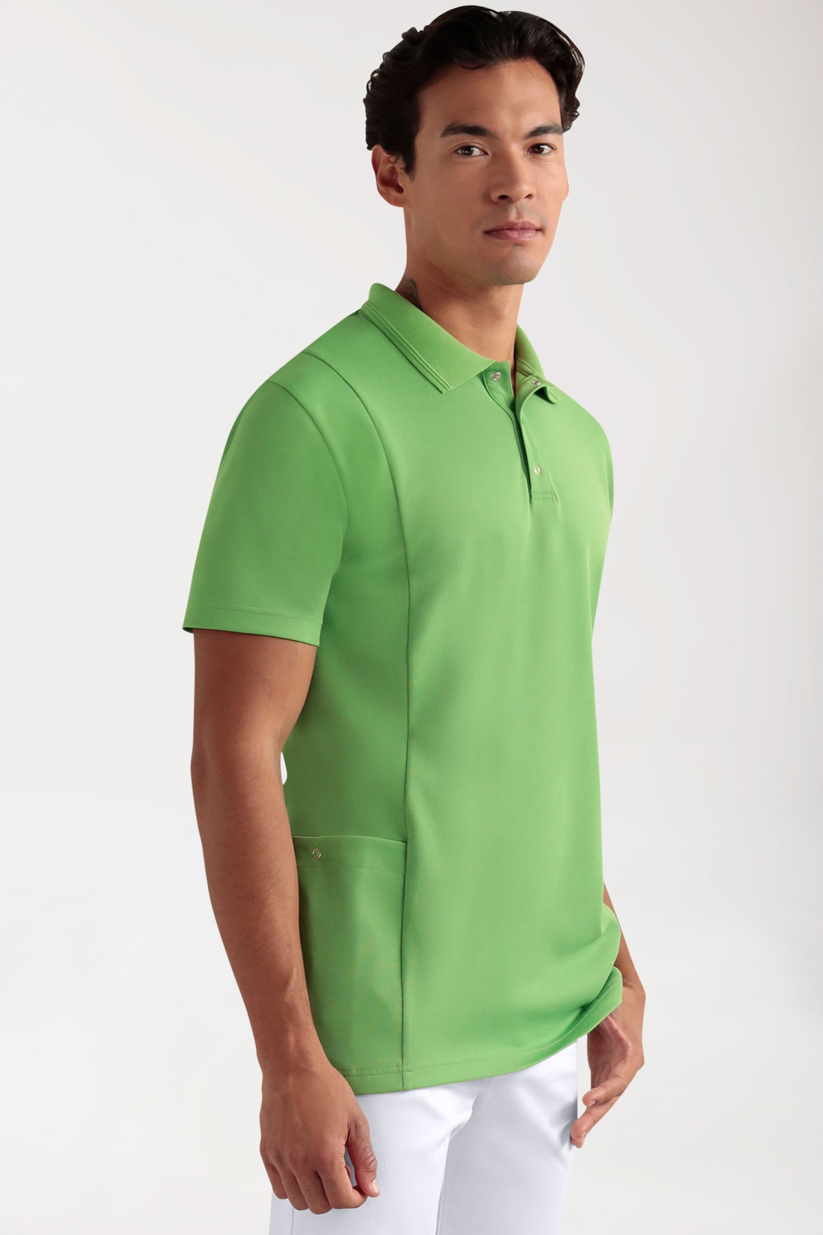 COMFY FLEX Stretch oversteektuniek heren - polokraag appelgroen