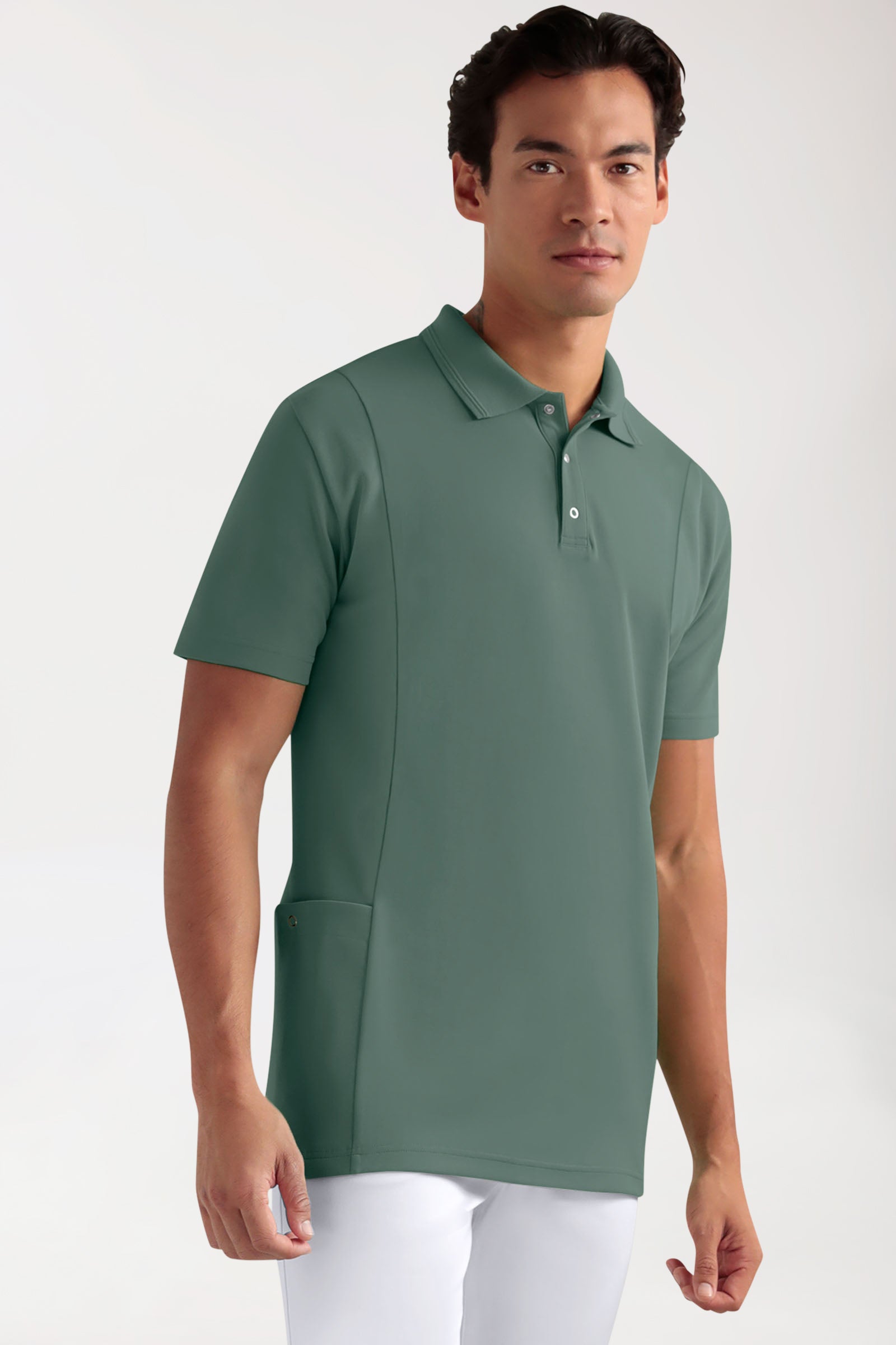 COMFY FLEX Stretch oversteektuniek heren - polokraag donkergroen