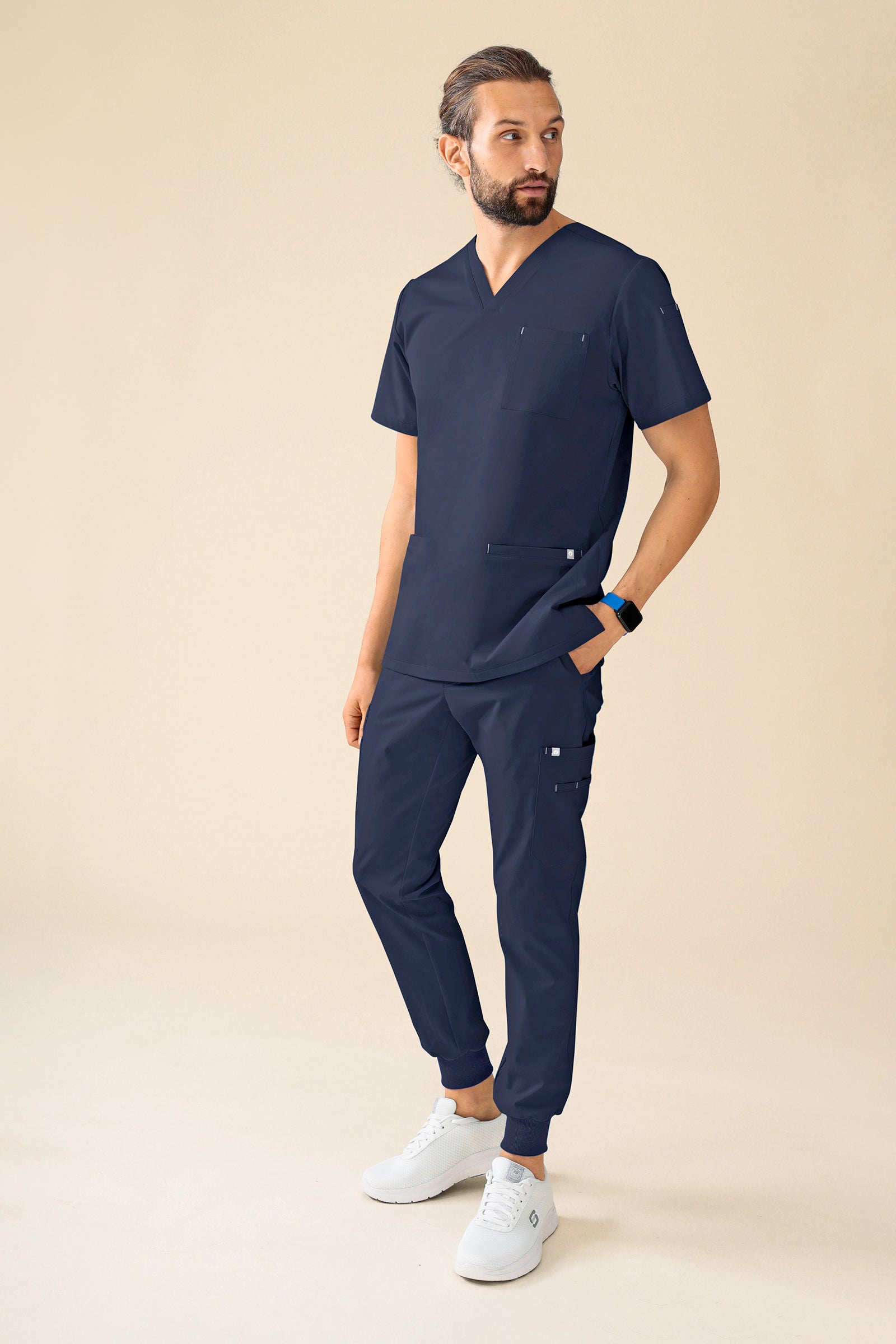 KAERE oversteektuniek heren - V-hals navy